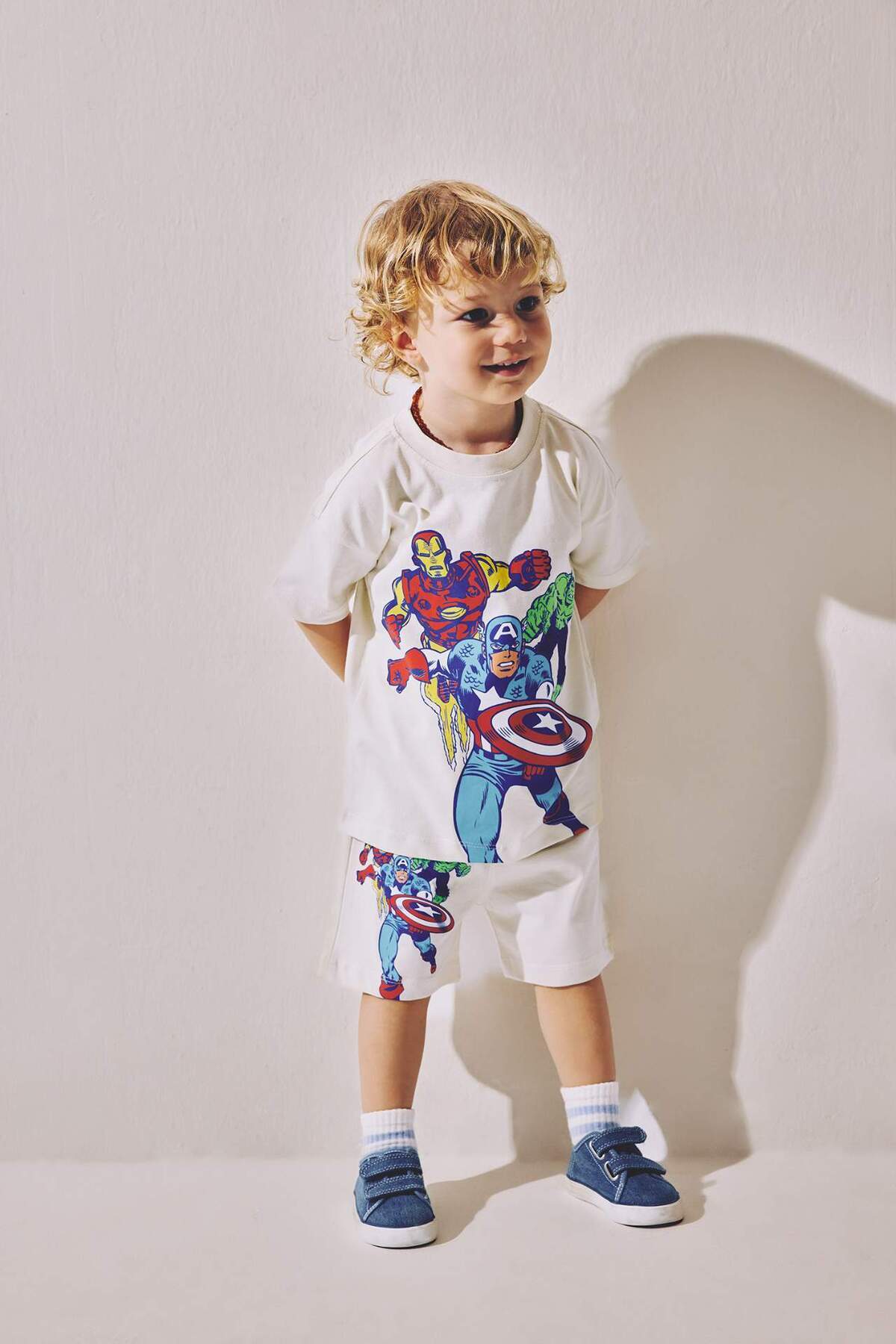 Defacto Short-Sleeved T-Shirt Shorts Marvel Comics 2-Piece Set Baby Boy H7896A526Hs