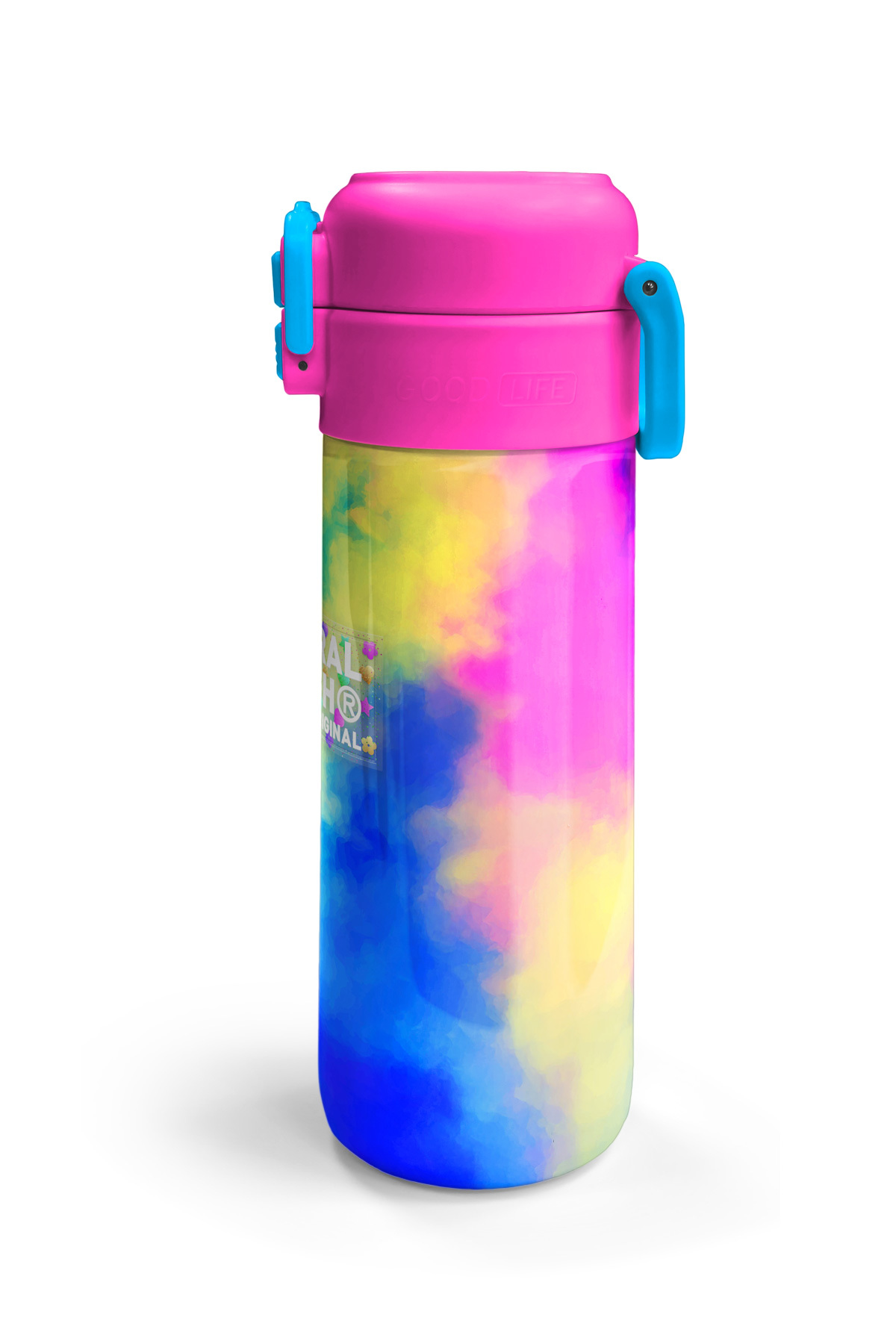 Kids Renkli Batik Desenli Pipetli ve Direkt İçim Çelik Termos 500 ml 31958