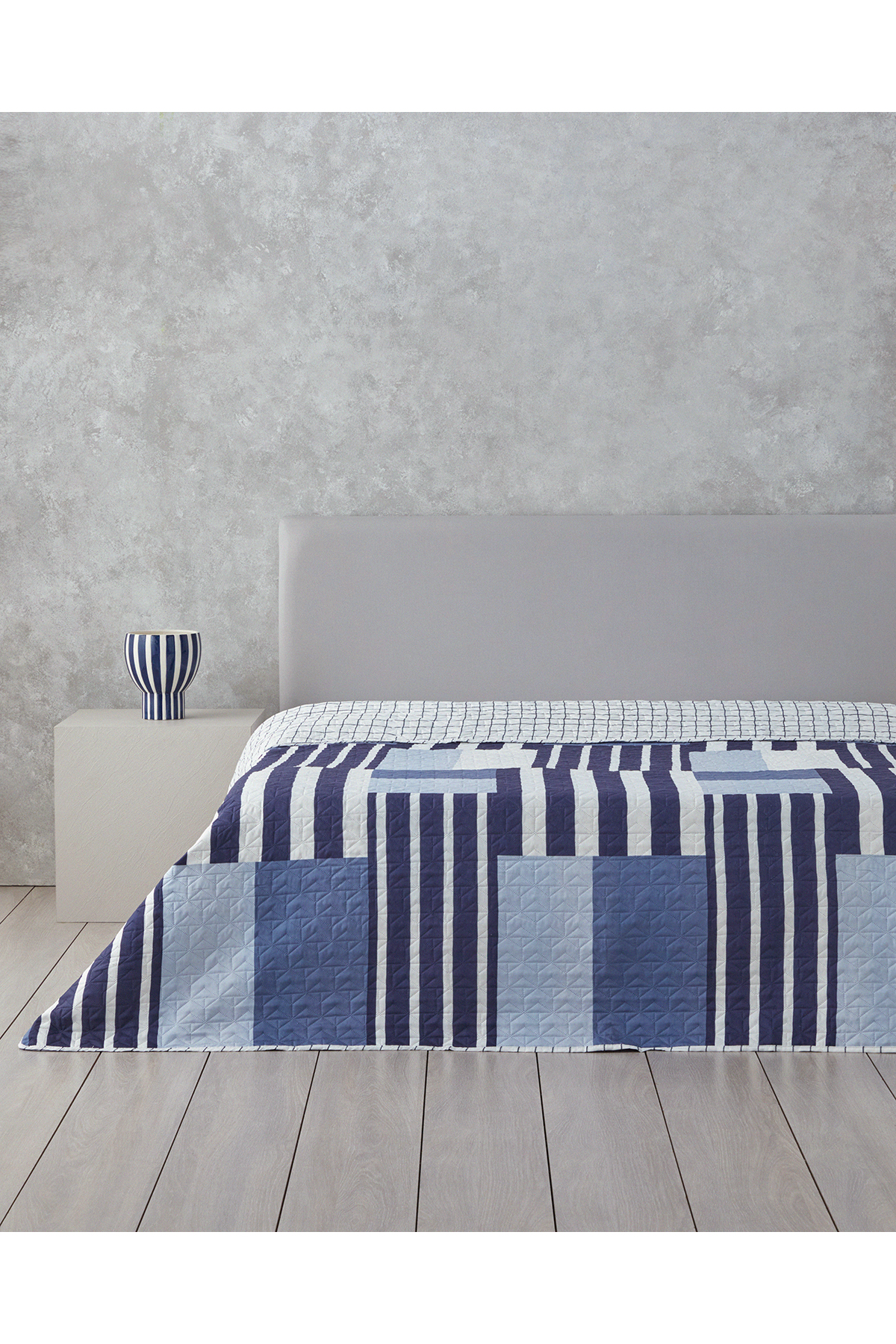 イングリッシュキング English Home Patch Line King Size Çok Amaçlı Örtü Lacivert - Fiyatı