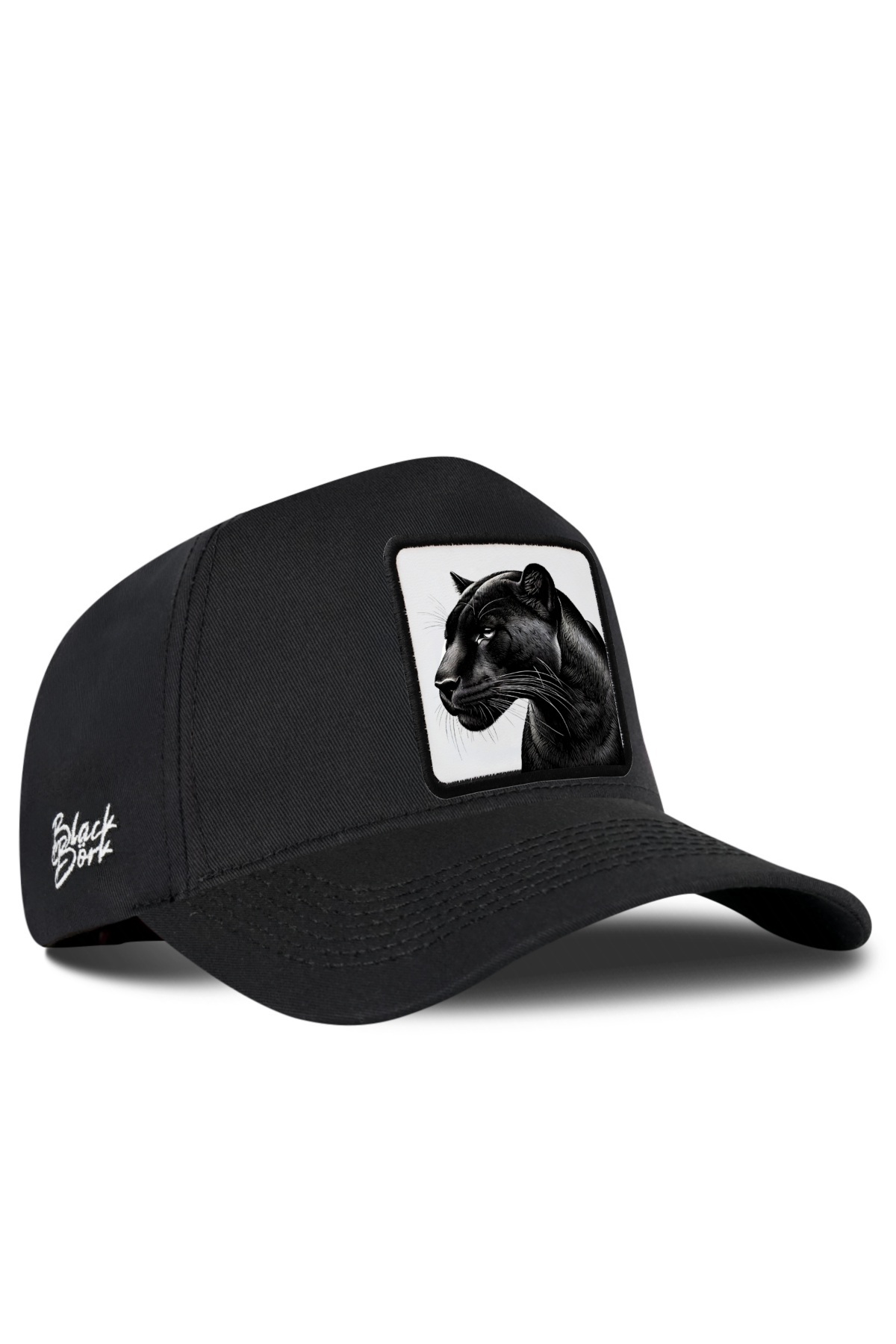 Black Baseball Cap with Panther Logo