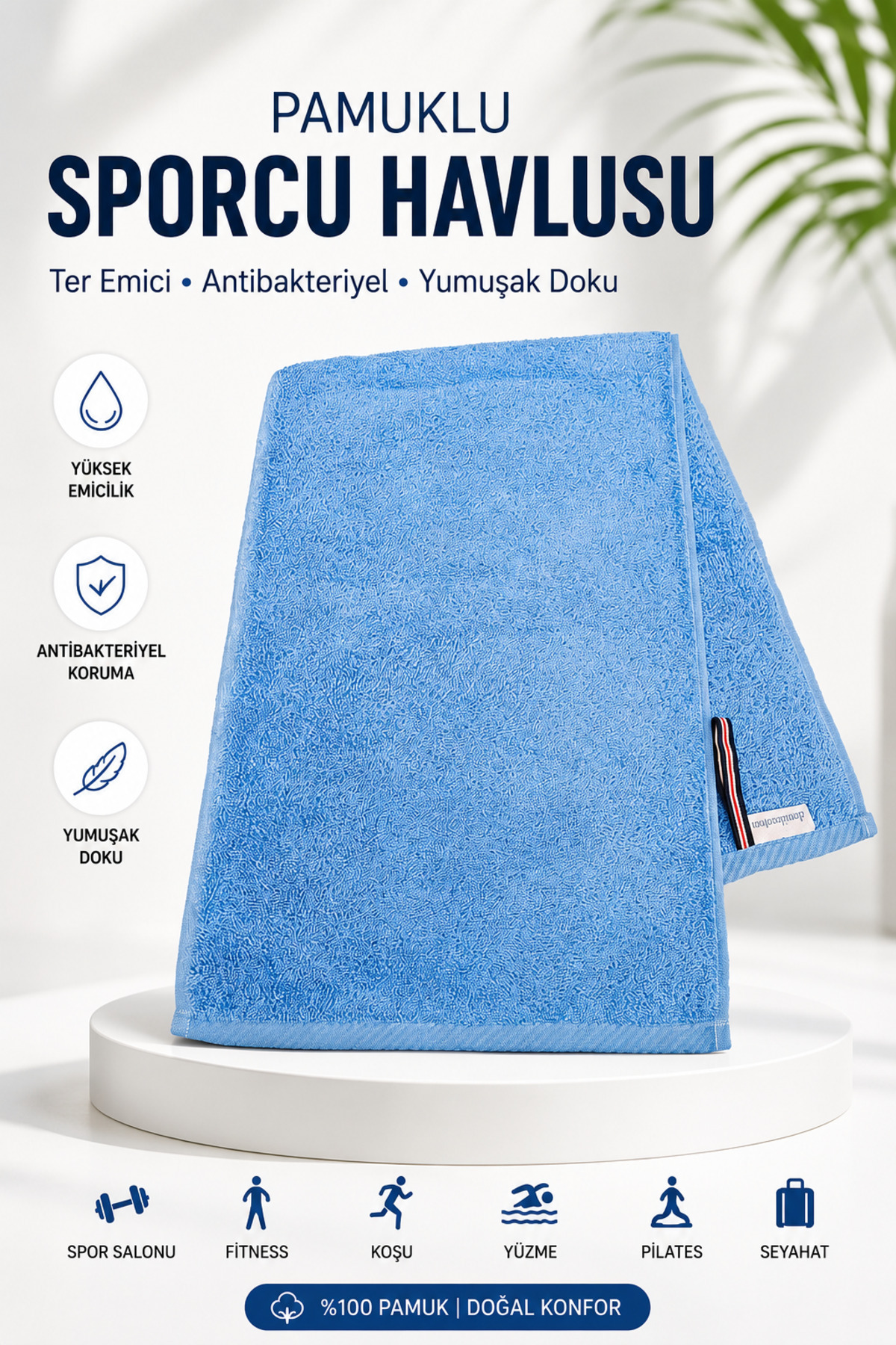 Cotton Sports Towel 30x90 cm Sweat Absorbent Soft Fitness Sports Towel