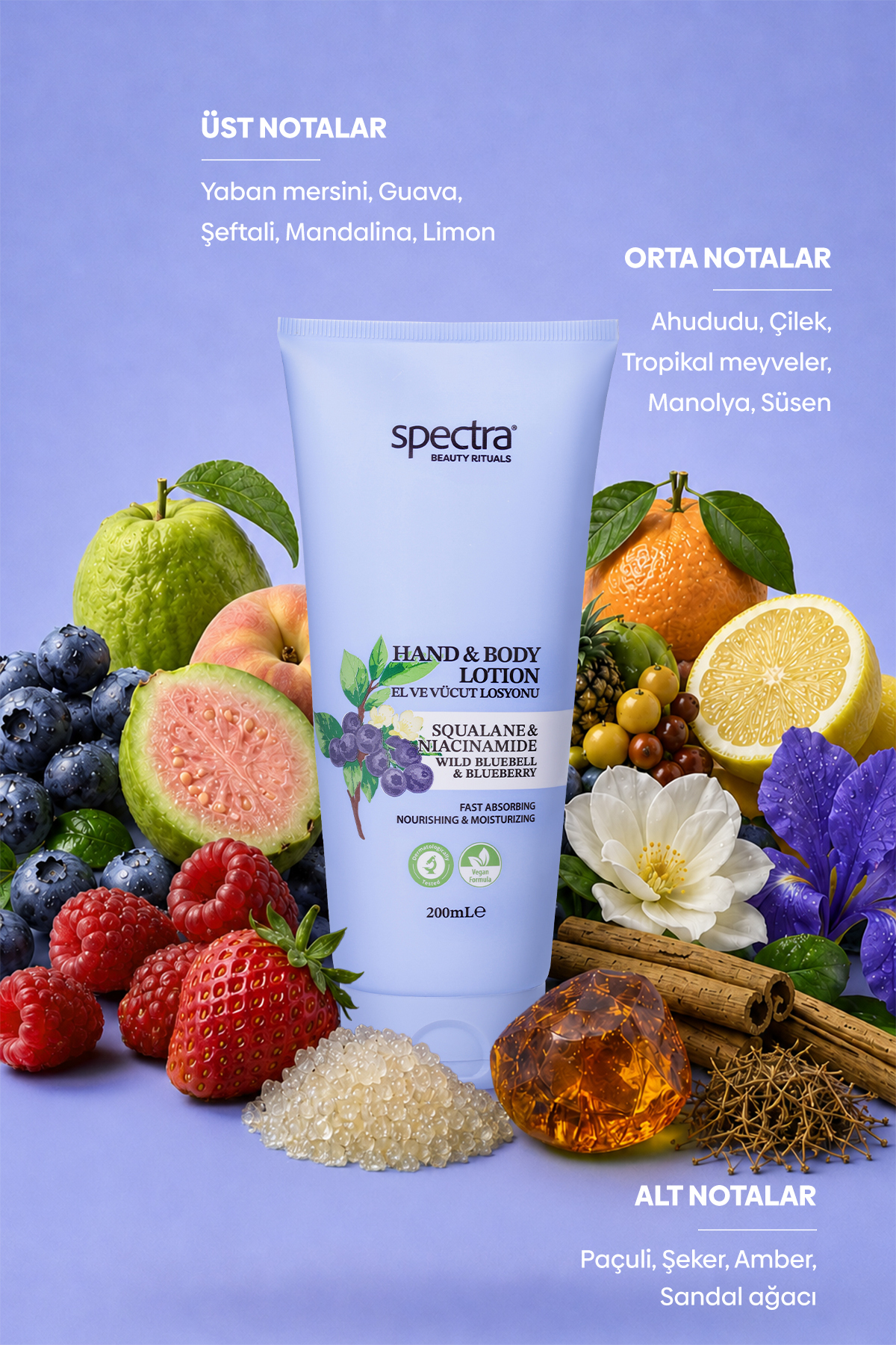Nemlendirici ve Canlandırıcı Vegan El ve Vücut Losyonu -Blueberry&Wild Bluebell- 200 ML — af69f26a-1fca-5258-941c-5643423736ad — تصویر 4 از 8