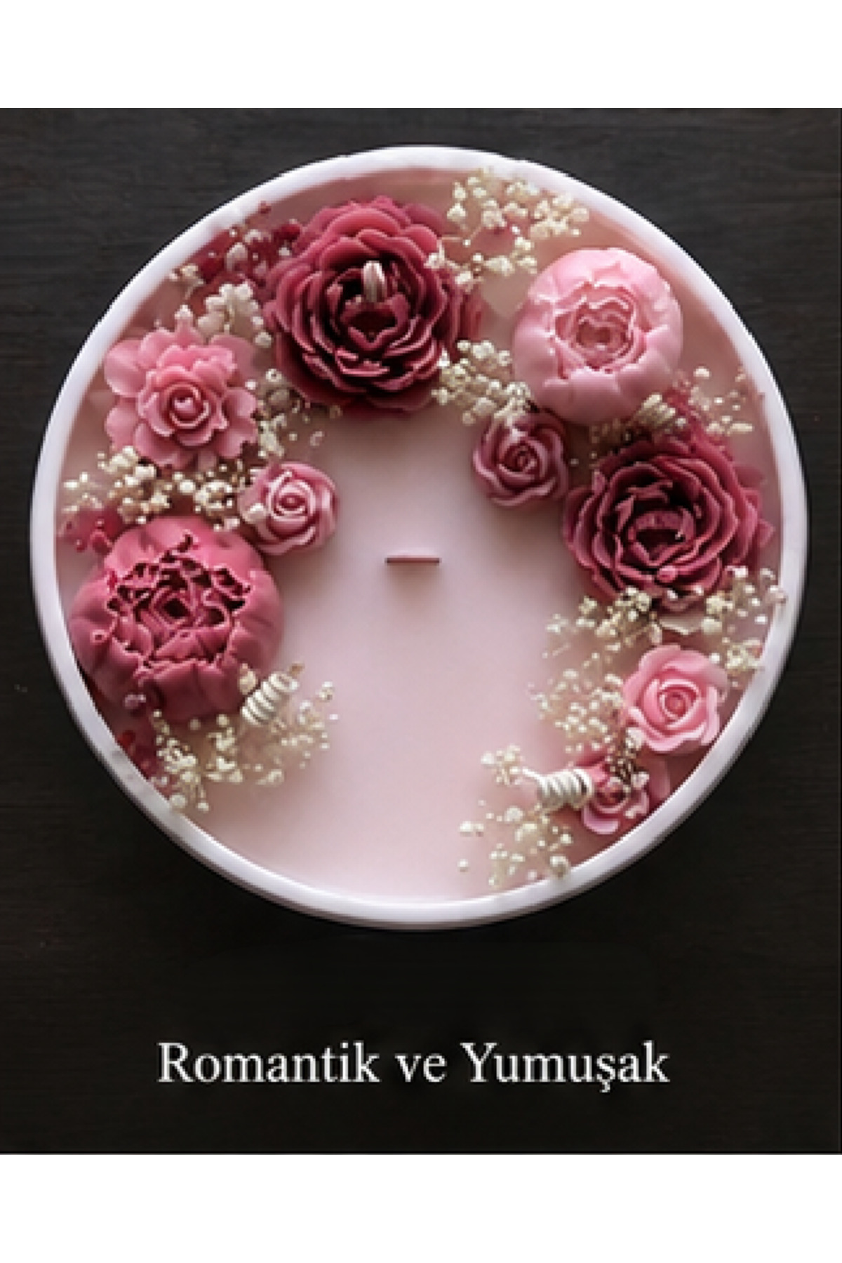 Decorative Custom Design Rose Bowl Natural Soy Candle 15cm Diameter