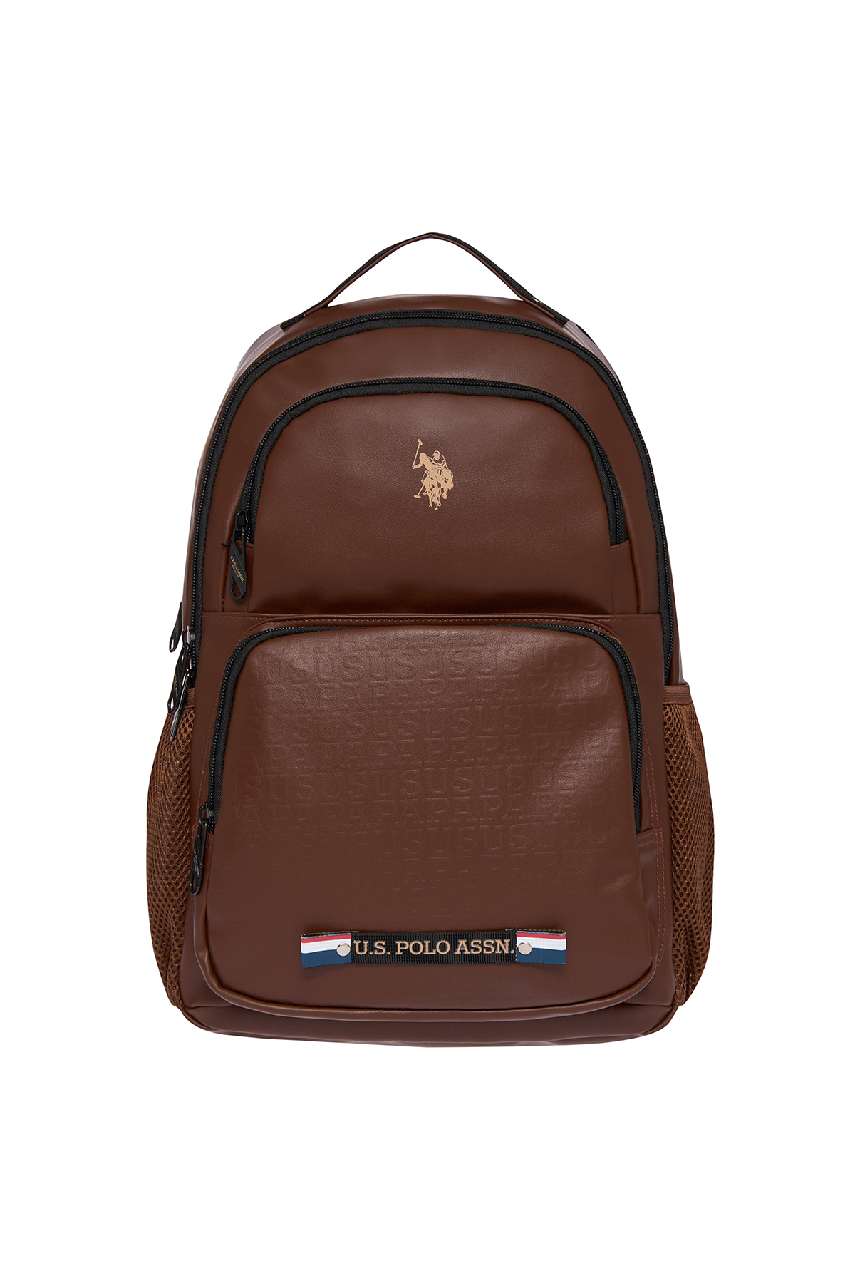 U.S. Polo Assn. 24424-24426 Unisex Vegan Sırt Çantası Okul Çantası Seyahat Kamp Çantası KAHVERENGİ görsel 3