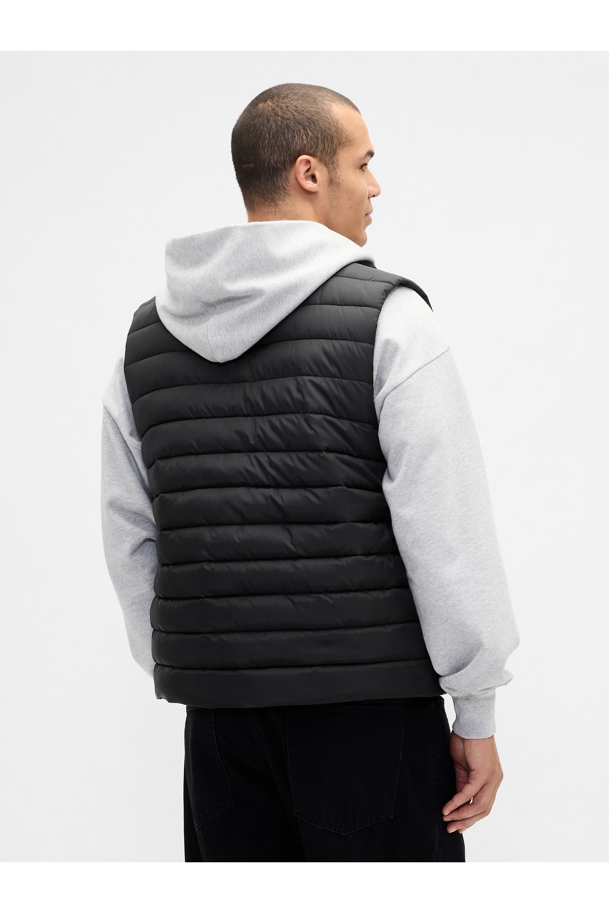 GAP Erkek Siyah Recycled Puffer Şişme Yelek görsel 4