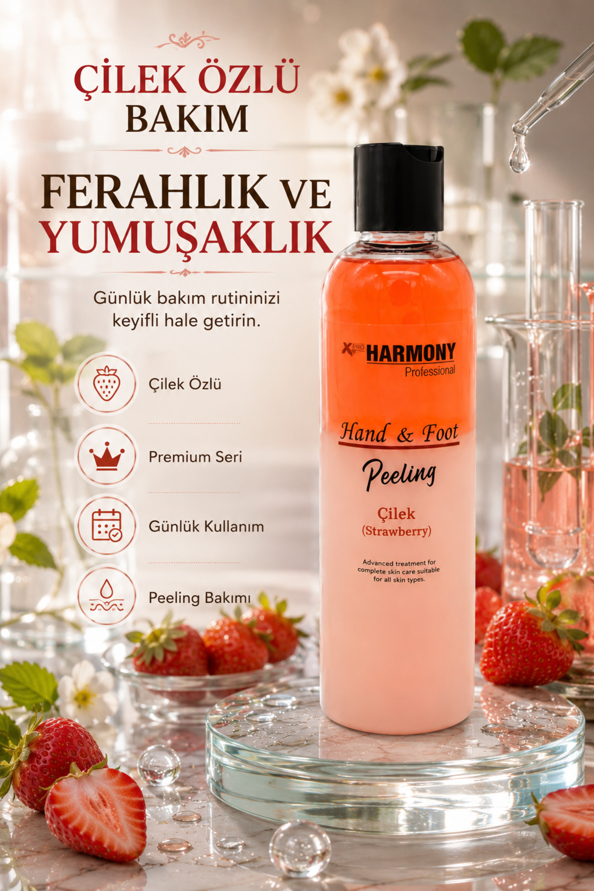 Hand & Foot Peeling Strawberry Çilek Aromalı El & Ayak Peelingi 250 ml — XPH-8682887911406 — تصویر 3 از 8