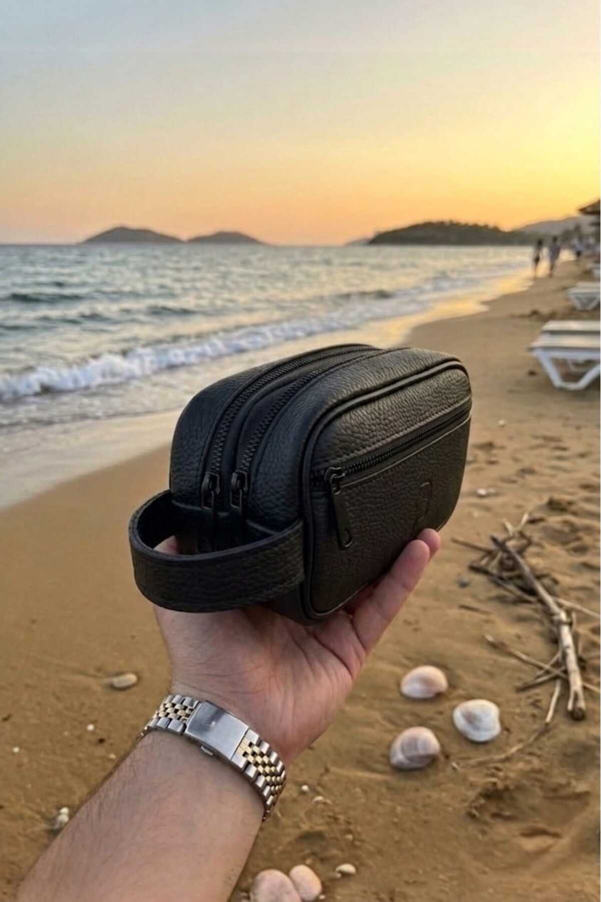 KUTUP Deri Üç Bölmeli Erkek El Çantası - Old Money Stil Portföy görsel 2