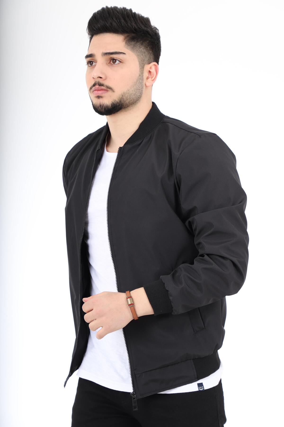 Bondit Kolej Yaka Klasik Mevsimlik Mont 2861_50045 — مشکی — تصویر 4 از 6