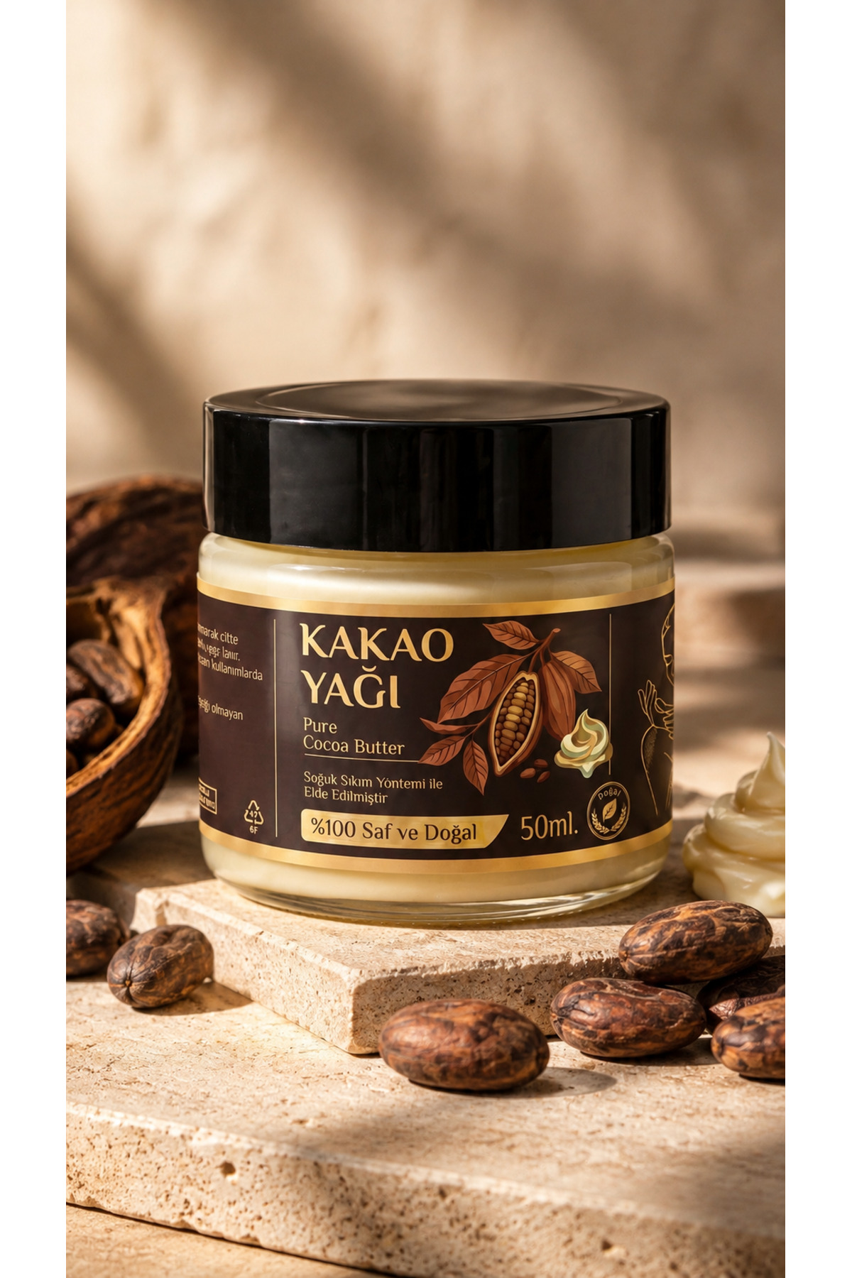 aktarloji 50 ml Kakao Yağı / Saf / Doğal Nemlendirici / Cacao Butter / Kakao Çekirdeği Yağı — 50-ml-kakao-butter