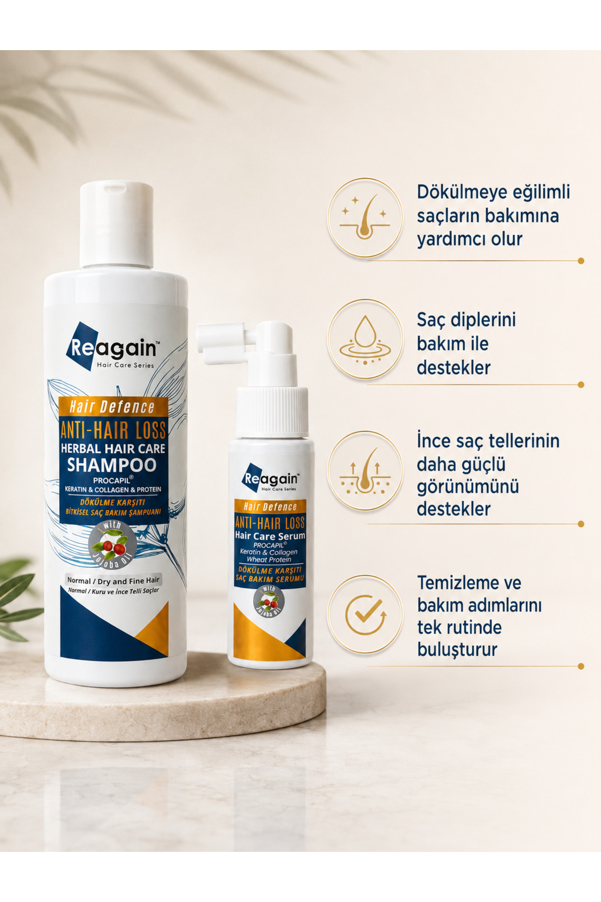 Dökülme Karşıtı ve Güçlendirici 2'li Saç Bakım Seti - Sülfatsız Şampuan & Konsantre Serum — KN446 — تصویر 4 از 8