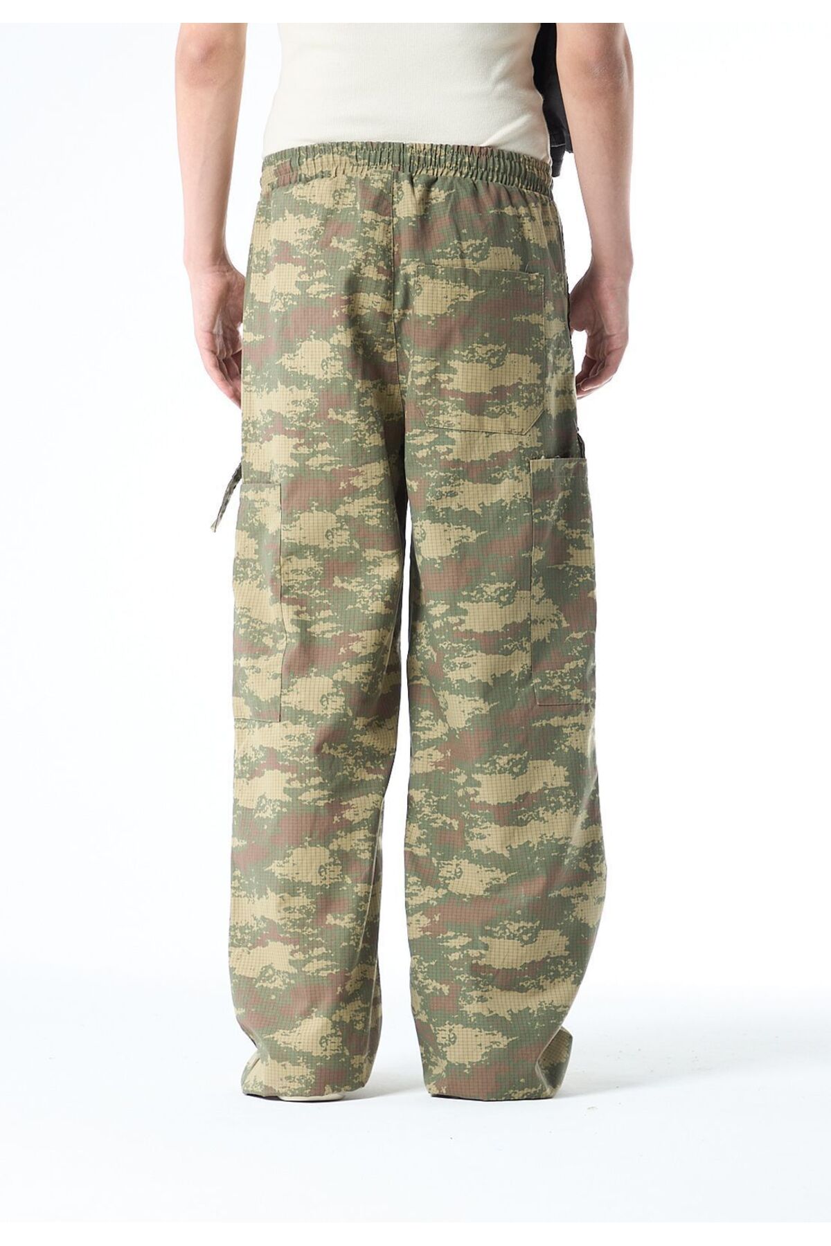 Kargo Cep Detaylı Kamuflaj Pantolon — سفید DND_40-417 — تصویر 3 از 5