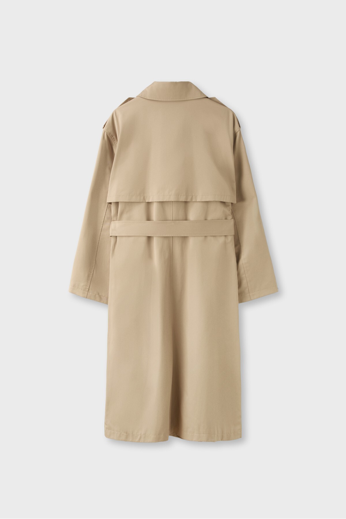 Stradivarius Basic uzun trençkot görsel 7