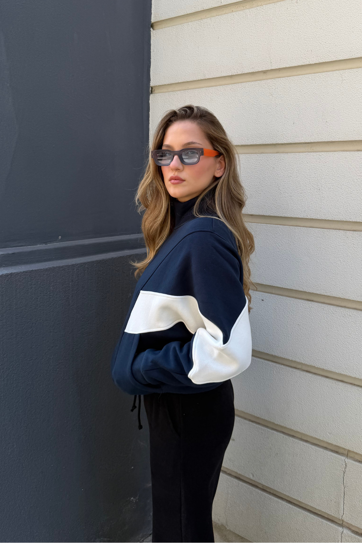 macharel jeans Lacivert Dik Yaka Cepli Fermuarlı Sweat Hırka görsel 8