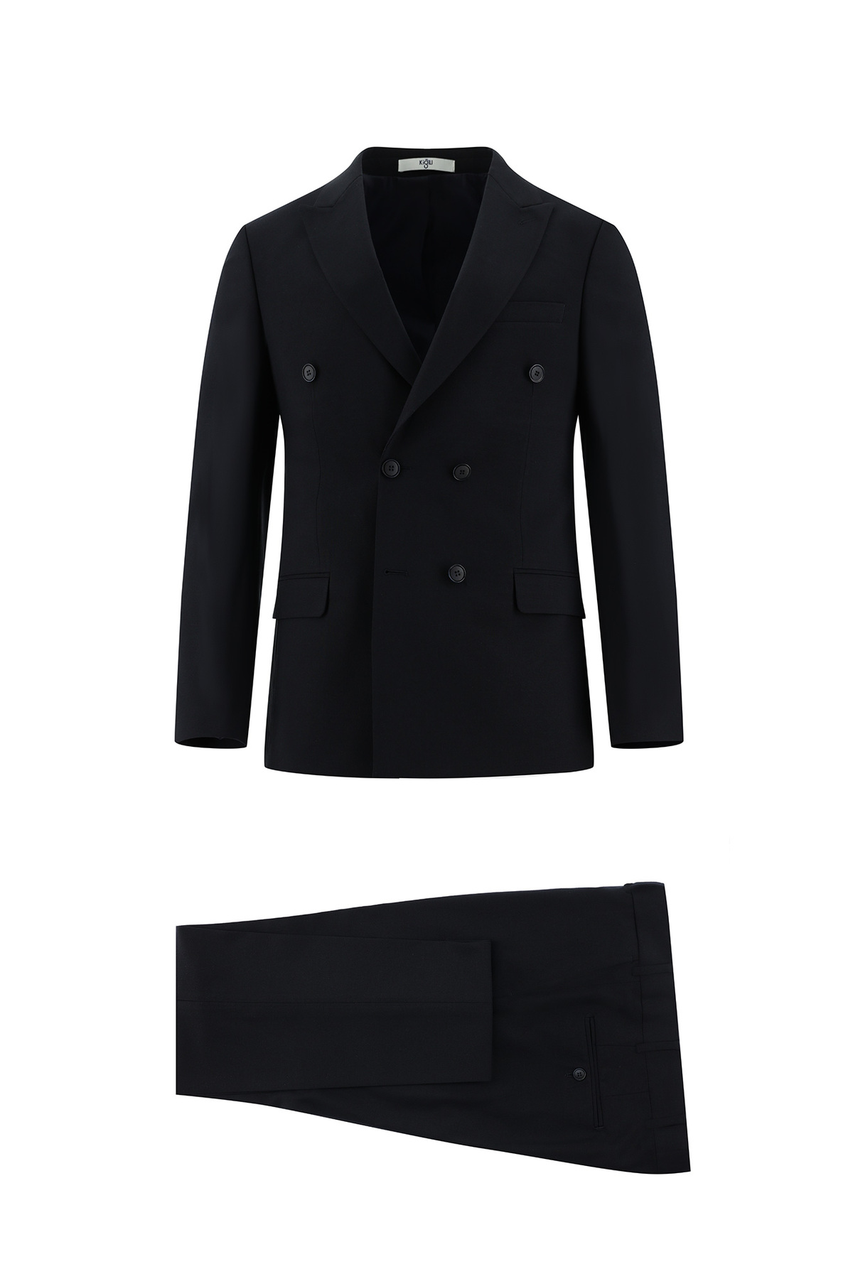 Kiğılı 7 Drop Slim Fit Dar Kesim Yünlü Kruvaze Takım Elbise