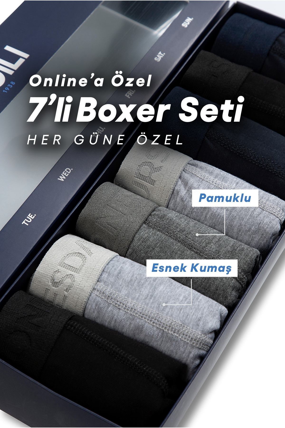 Kiğılı Day Themed 7-Piece Cotton Flexible Boxer Set (Groom's Package - Dowry Set)