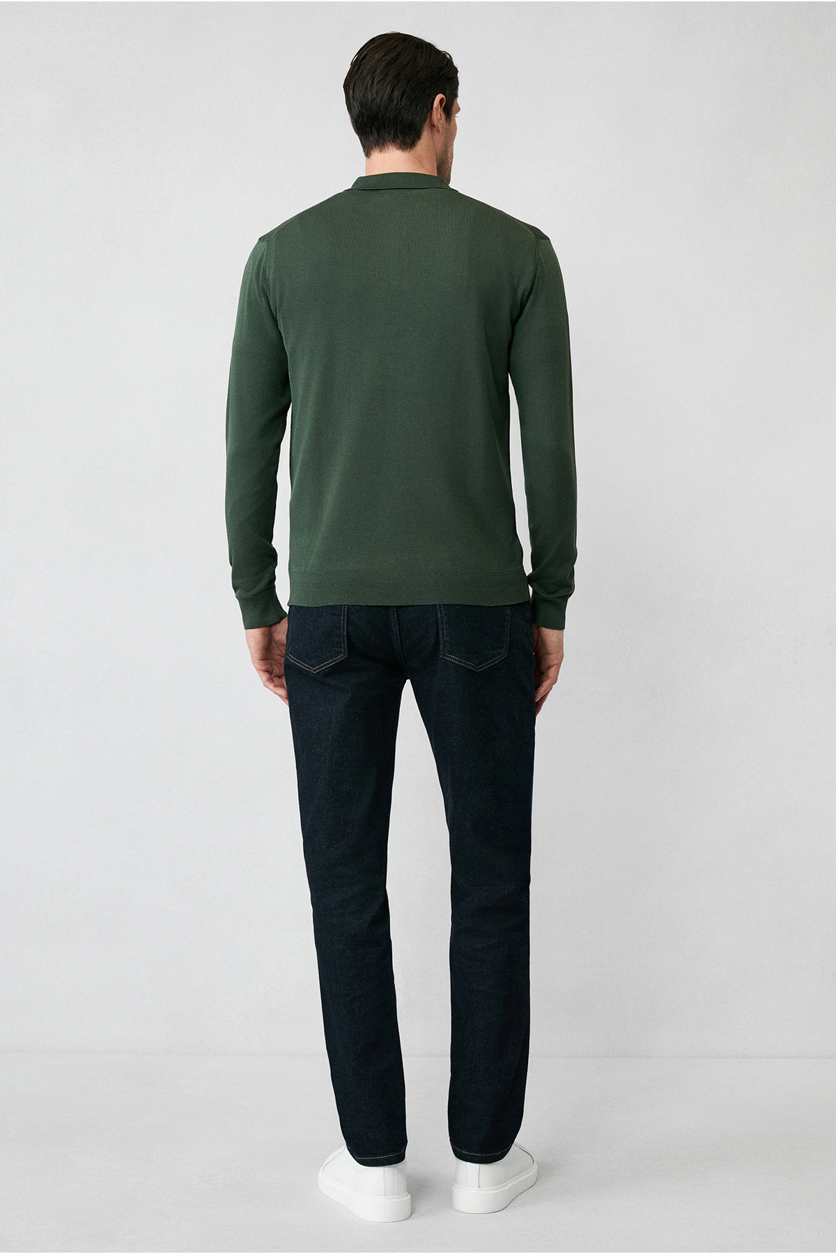 Regular Fit Düğmeli Polo Yaka Triko Kazak — خاکی KKBSD178DZ001 — تصویر 7 از 7
