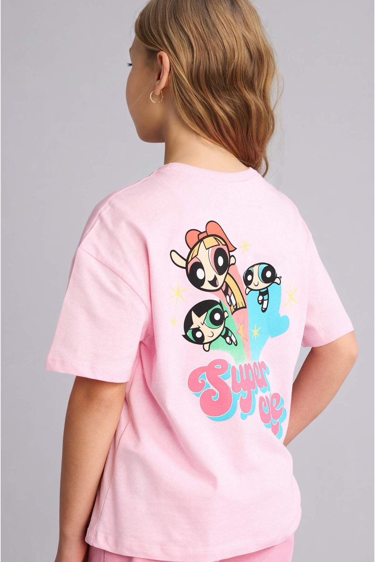 PowerPuff Girls Oversized Crew Neck Short Sleeve T-Shirt G8308A826SM