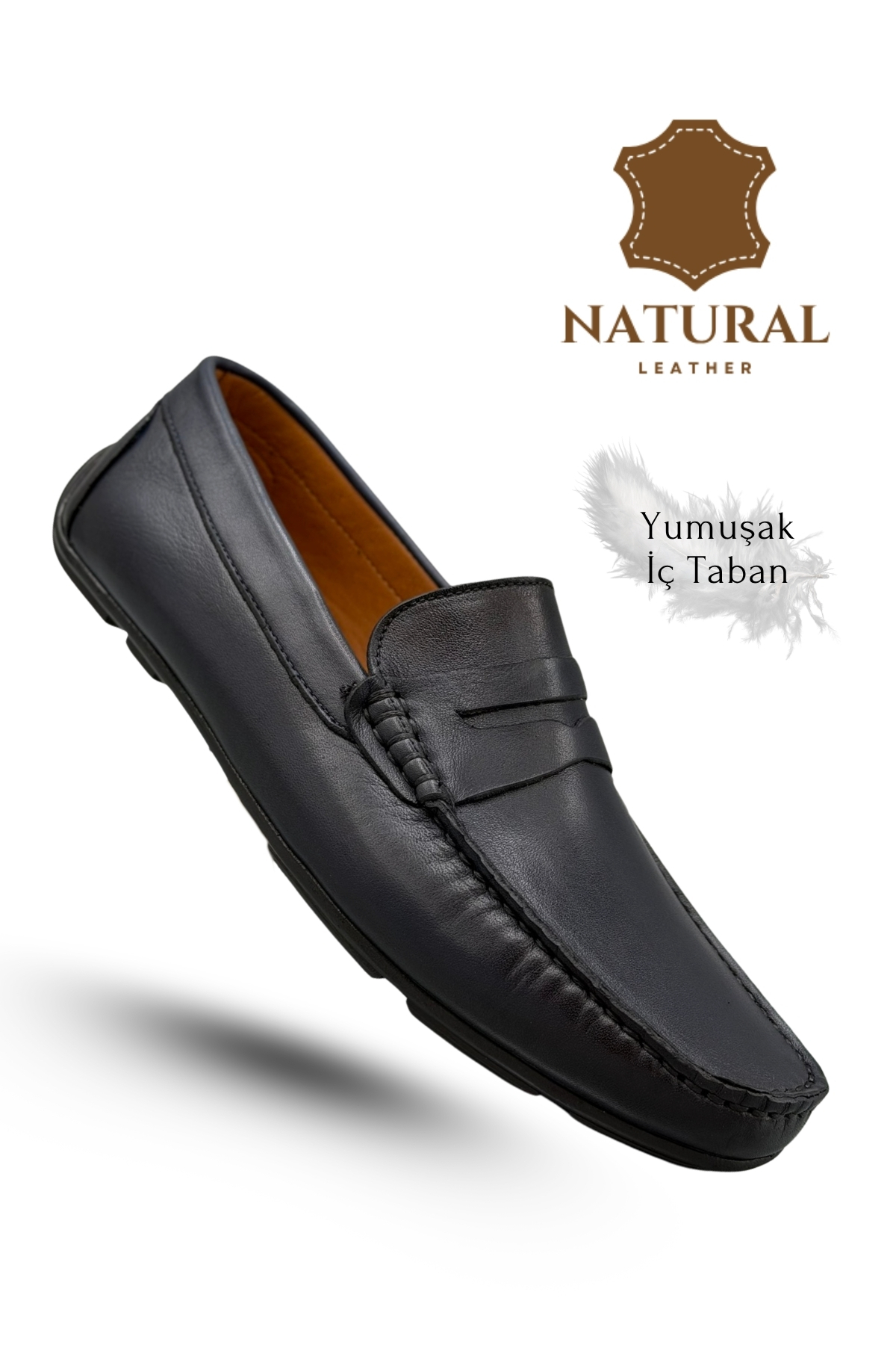 sermoda Erkek Loafer - Hakiki Deri Rok Loafer Erkek Ayakkabı Lacivert