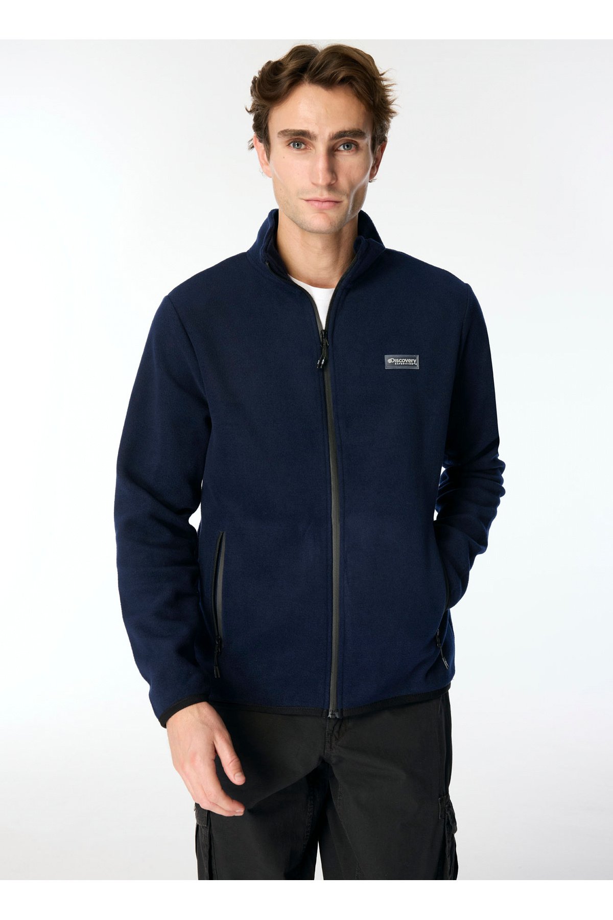 Discovery Expedition Düz Lacivert Erkek Polar Sweatshırt D4WM-SWT3994 görsel 7