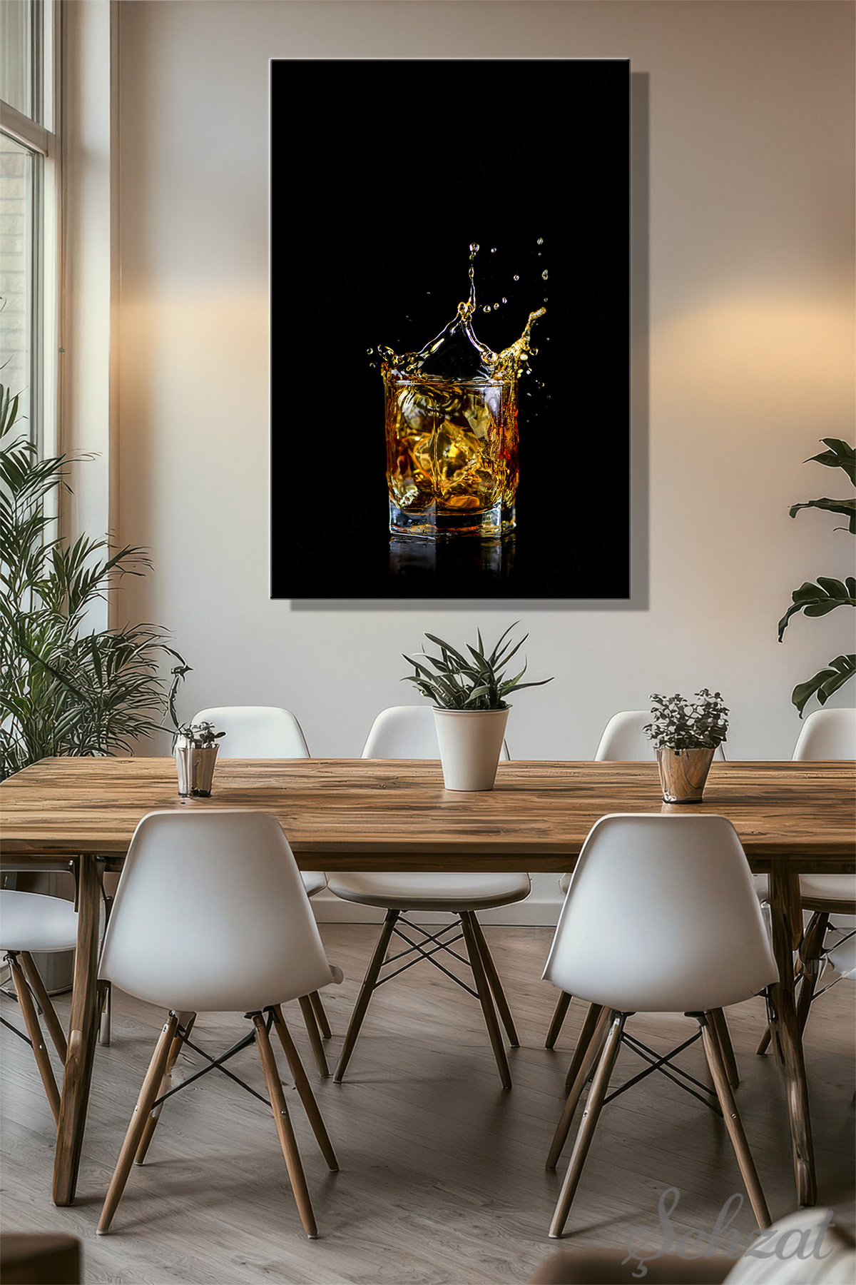 Canvas Wall Table Vertical Single Living Room Kitchen Bedroom Office Ice Alcohol Glass Whiskey