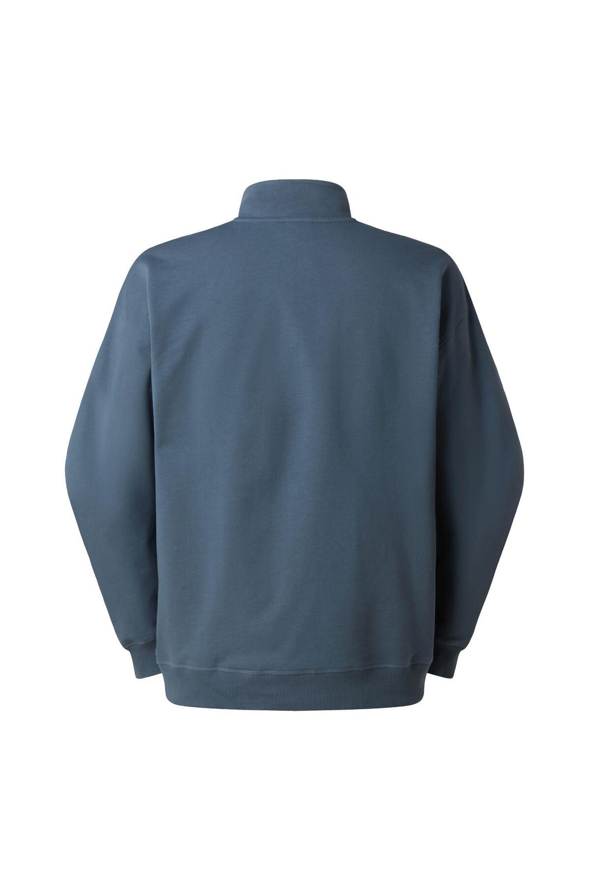 THE NORTH FACE U ESSENTIAL LIGHT RELAXED 1/4 ZIP CREW Unisex Sweatshirt NF0A8GQF0U31 Gri-M görsel 6