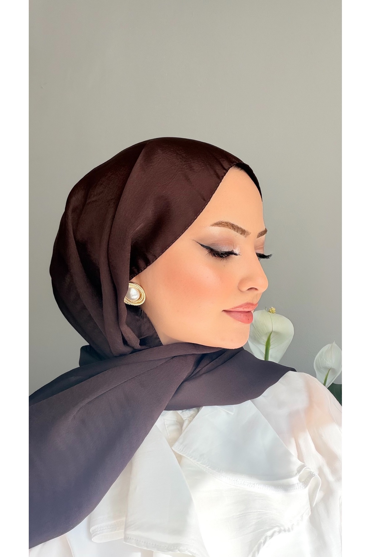 CUOCA LOUNGE Janjan Saten Dokulu Abiye Şifon Şal LV073 görsel 2