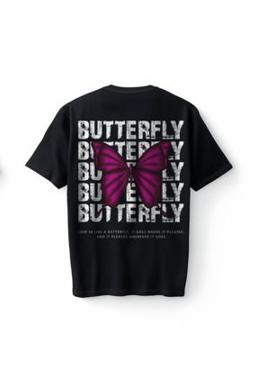 Bumeta Butterfly Kelebek Oversize Unisex Tişört T-Shirt