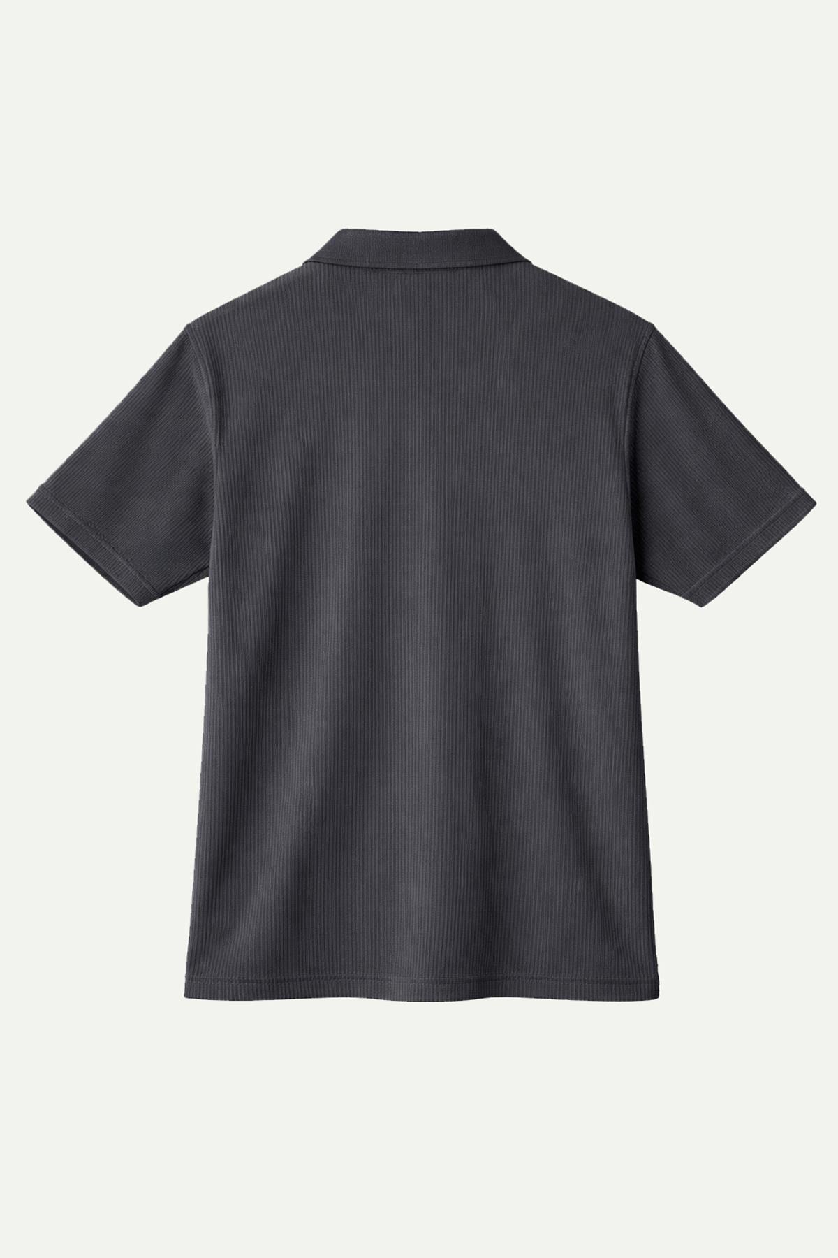 VAMOSCLO Fitilli Oversize Gömlek Antrasit görsel 4