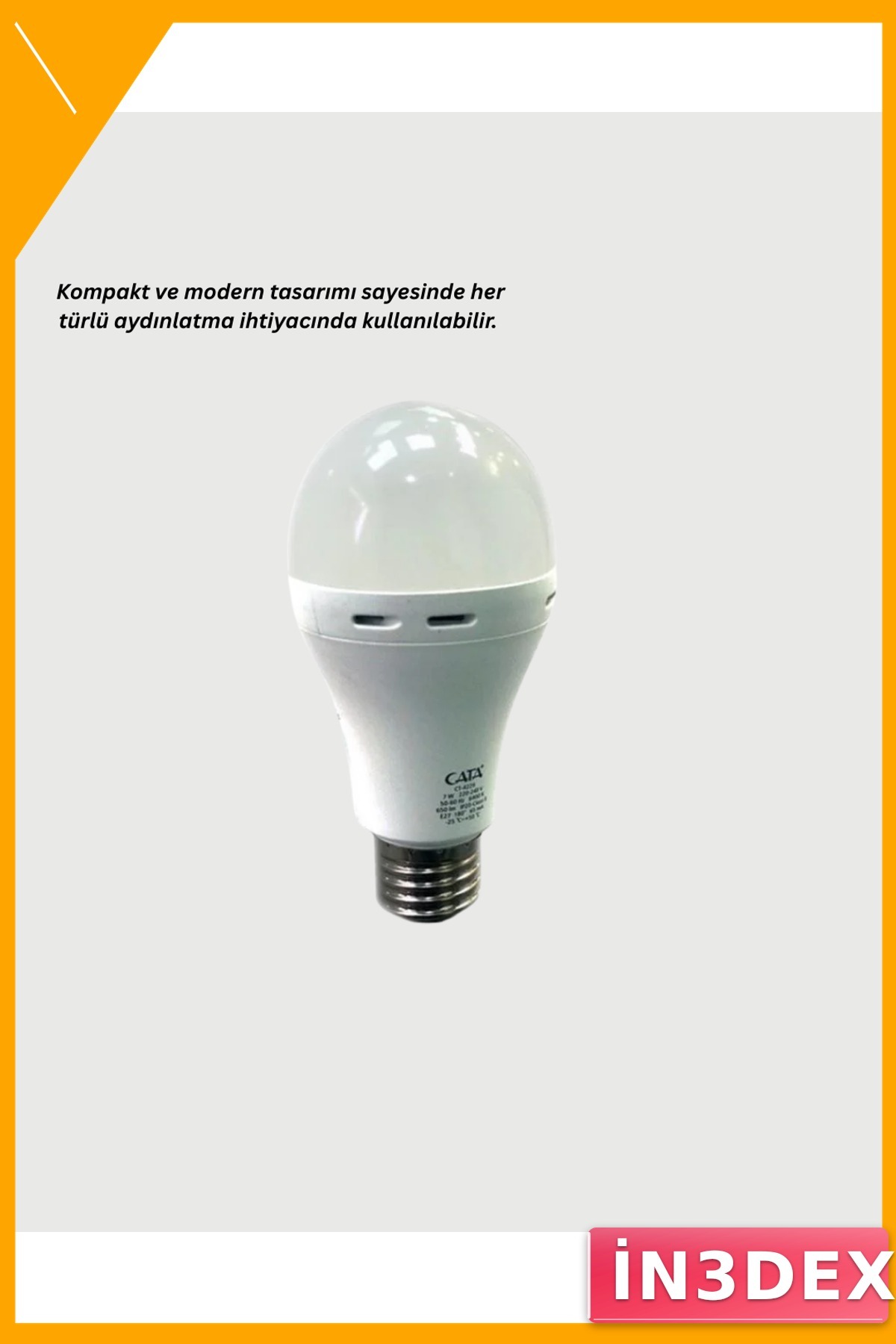 Şarjlı LED Ampul 30W 6400K Soğuk Beyaz Acil Durum Aydınlatma