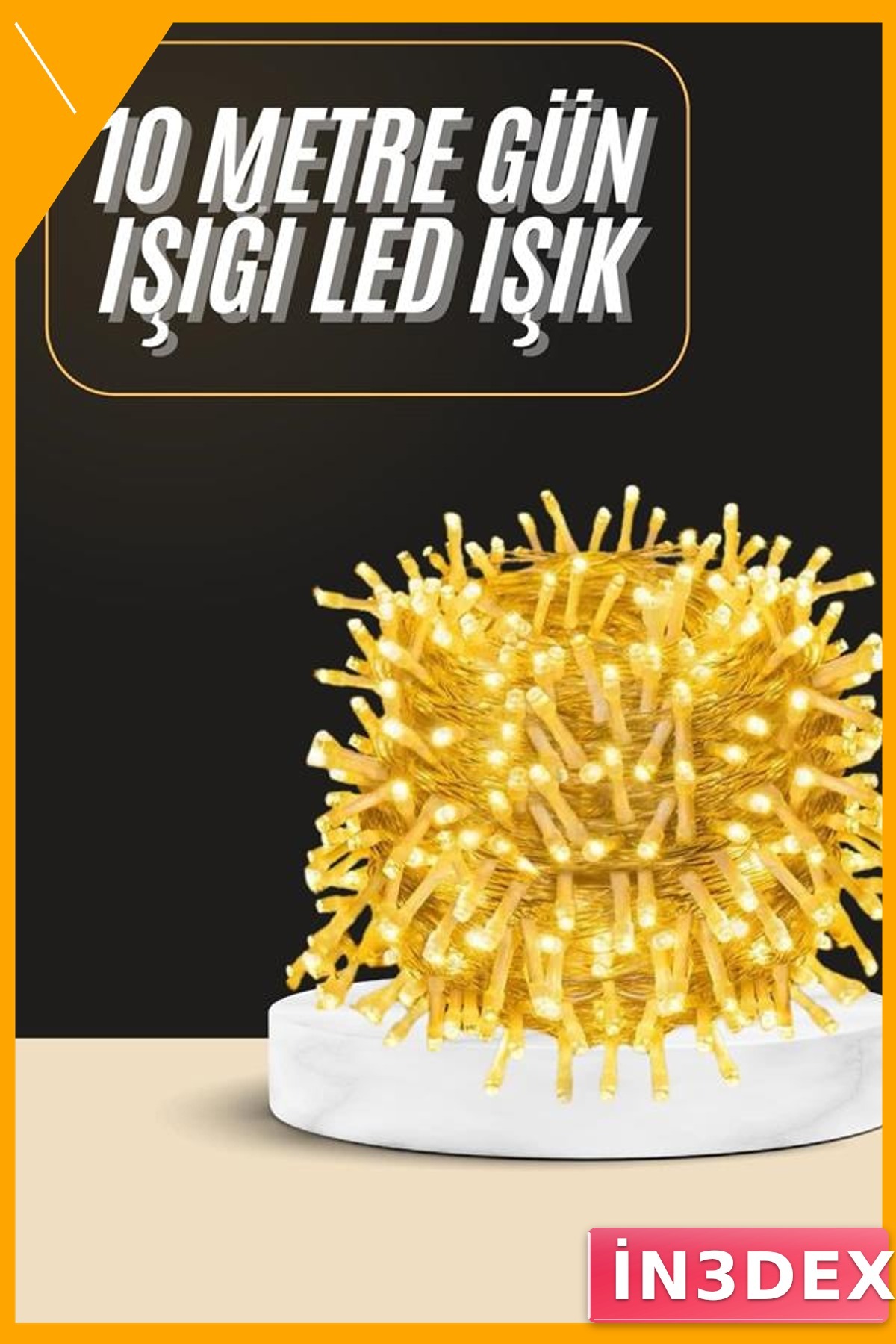 10 Metre Günışığı Led Şerit Işık Fişli 3 Modlu Dekoratif Aydınlatma