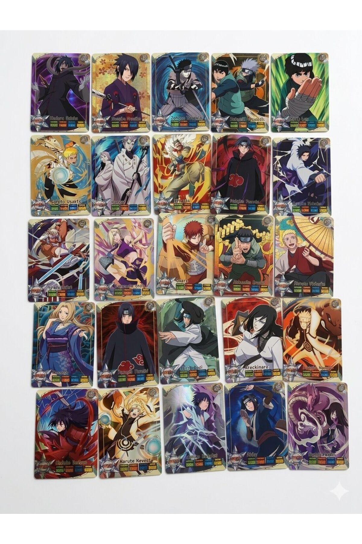 CANTEX TECH Anime Naruto Oyun Karti 25 Adet Esnek Kırılmaz Parlak