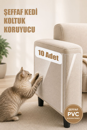 AYACO TREND Kedi Koltuk Tırmalama Koruyucu Şeffaf Yapışkanlı Mobilya Tırmalam...