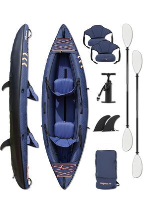 Funwater ŞİŞME KANO 2 KİŞİLİK OXFORD KUMAŞ VE GÜÇLENDİRİLMİŞ PVC MALZEME UZUN...