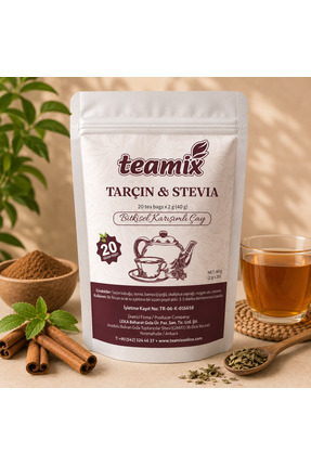 teamix Tarçın stevia bitkisel karışımlı çay 20 süzen doypack ambalaj