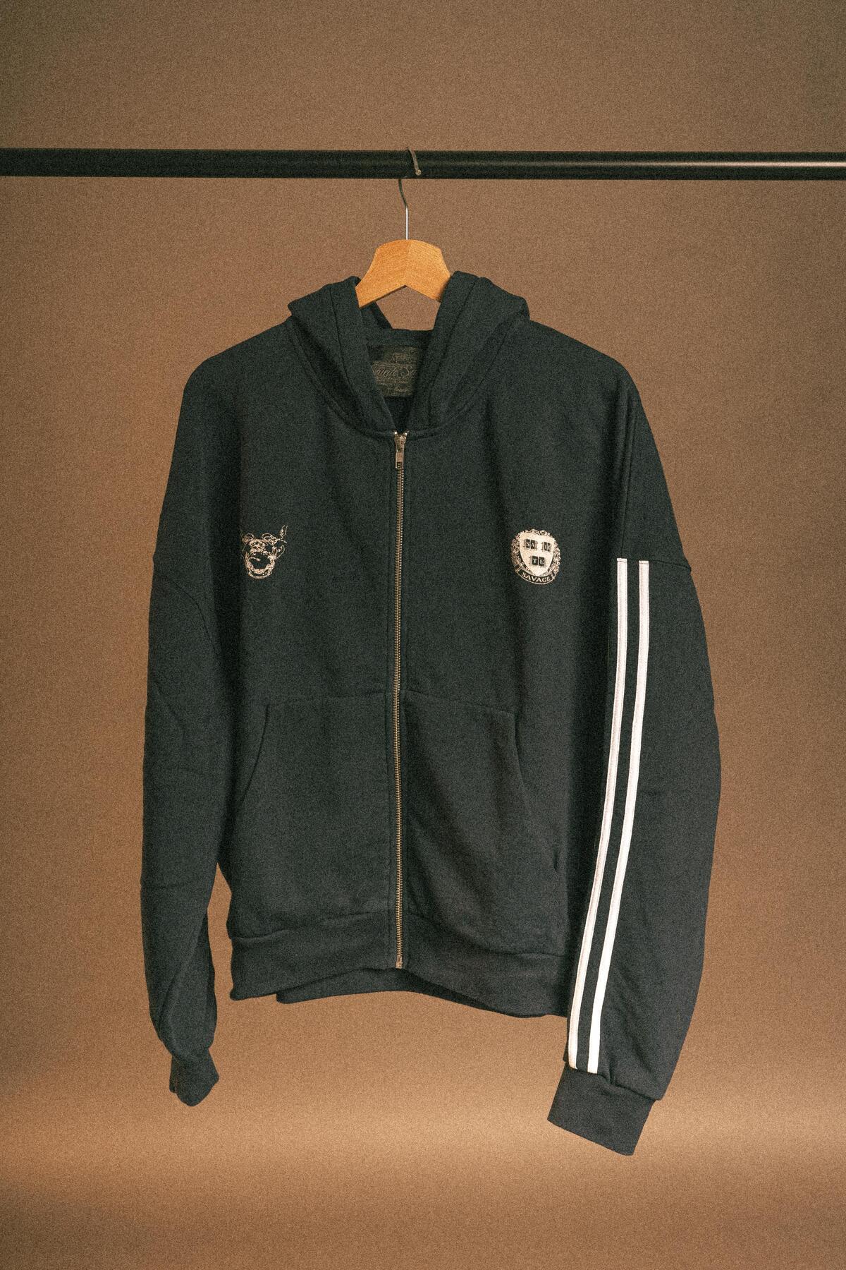 Sainte Savage Unisex Baskılı Pamuklu Boxy Fit Hırka Fermuarlı Sweatshirt Track Hoodie görsel 2