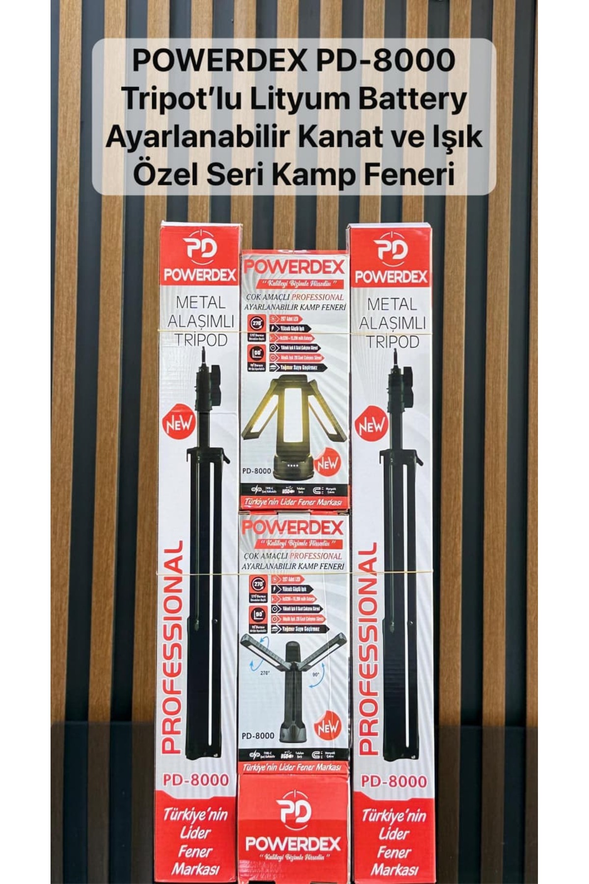 キンタケ powerdex PD-8000 Tripodlu Kamp Feneri Şarjlı LED Işıldak