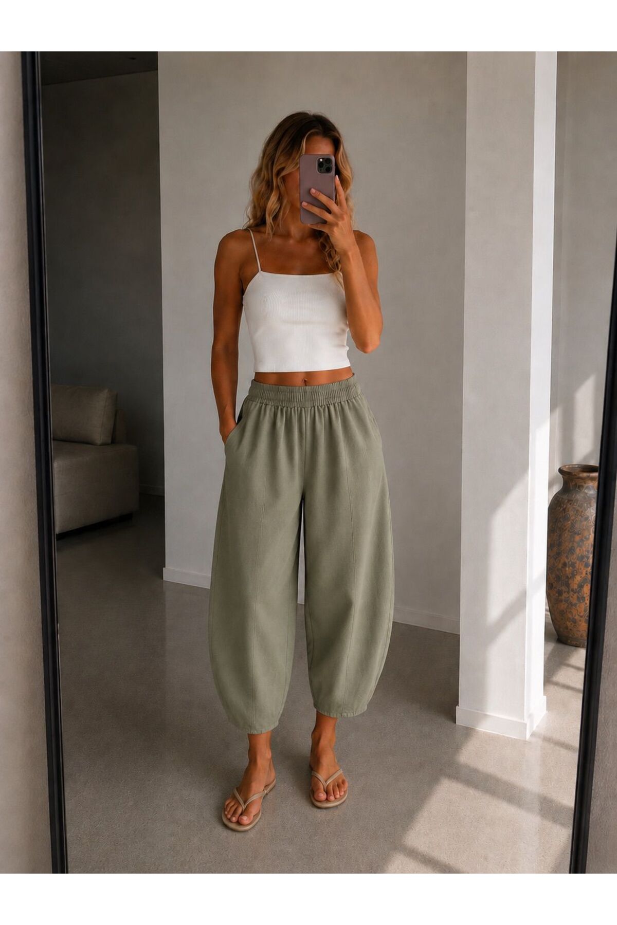 Die&More  Kadın Balon Kesim Cepli Gabardin Pantolon