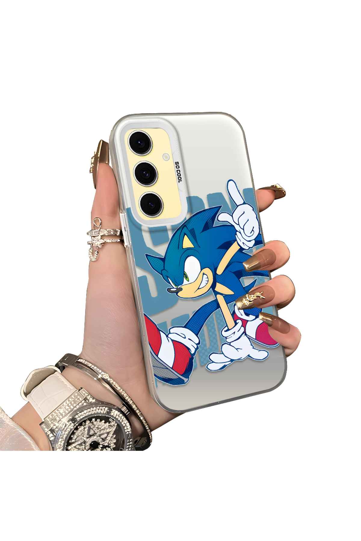Samsung Galaxy S24 FE Compatible Hard Acrylic Rear Silicone Edge Lens Protection Case