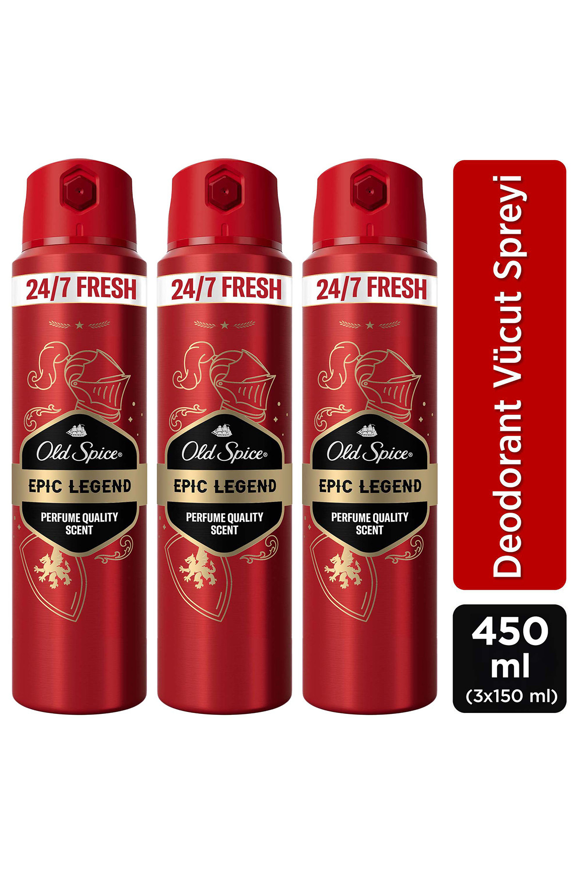Old Spice Epic Legend Erkek Sprey Vücut Deodorantı 150 ml x3