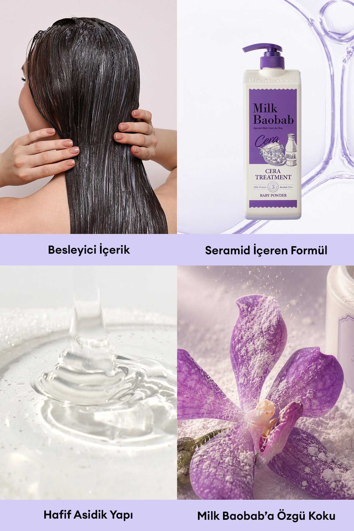 Kuru ve Yıpranmış Saçlara Nemlendirici&Besleyici Saç Kremi Cera Treatment (Baby Powder) — 9467 — تصویر 5 از 9