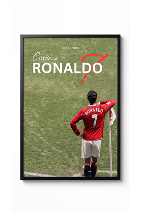 icontablo Cristiano Ronaldo Kırmızı Şeytan Siyah Çerçeveli Tasarım Tablo Spor...