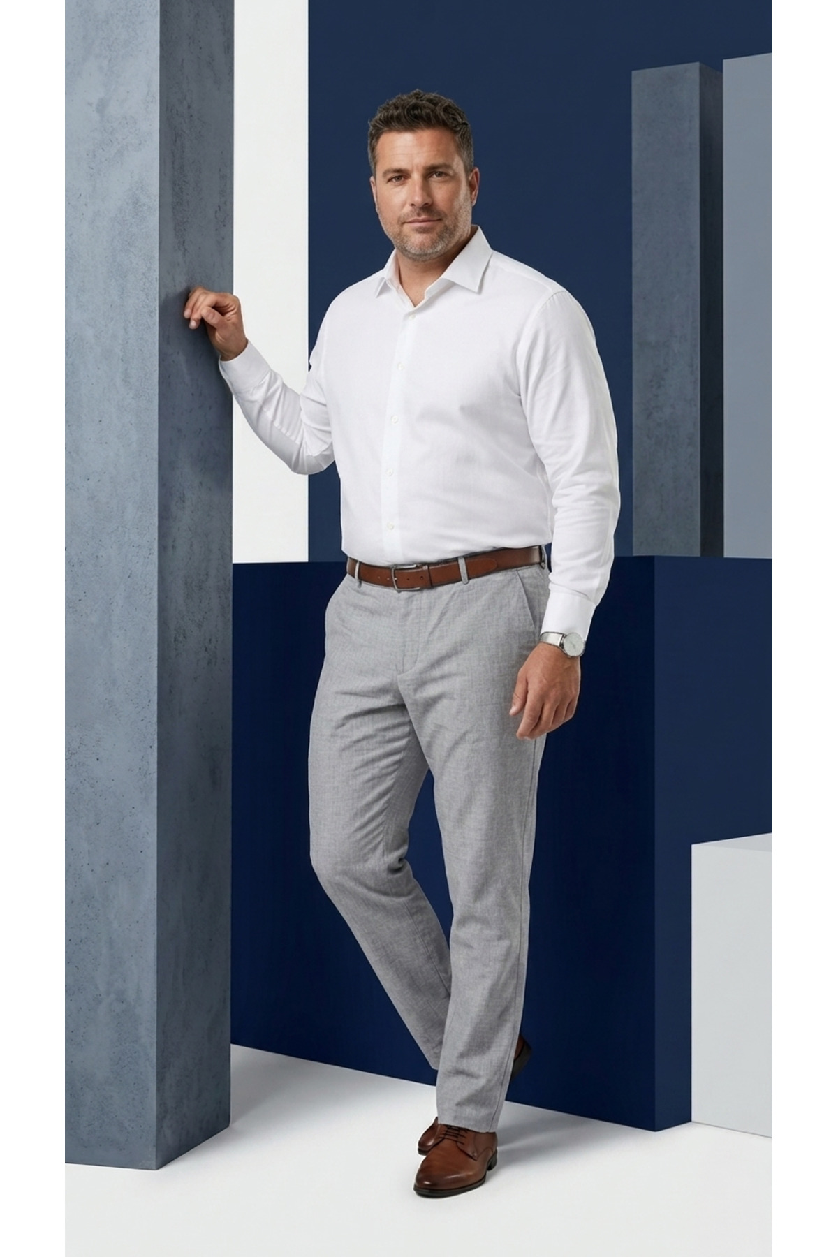 Ramon Miele Erkek Büyük Beden Keten Pantolon görsel 4