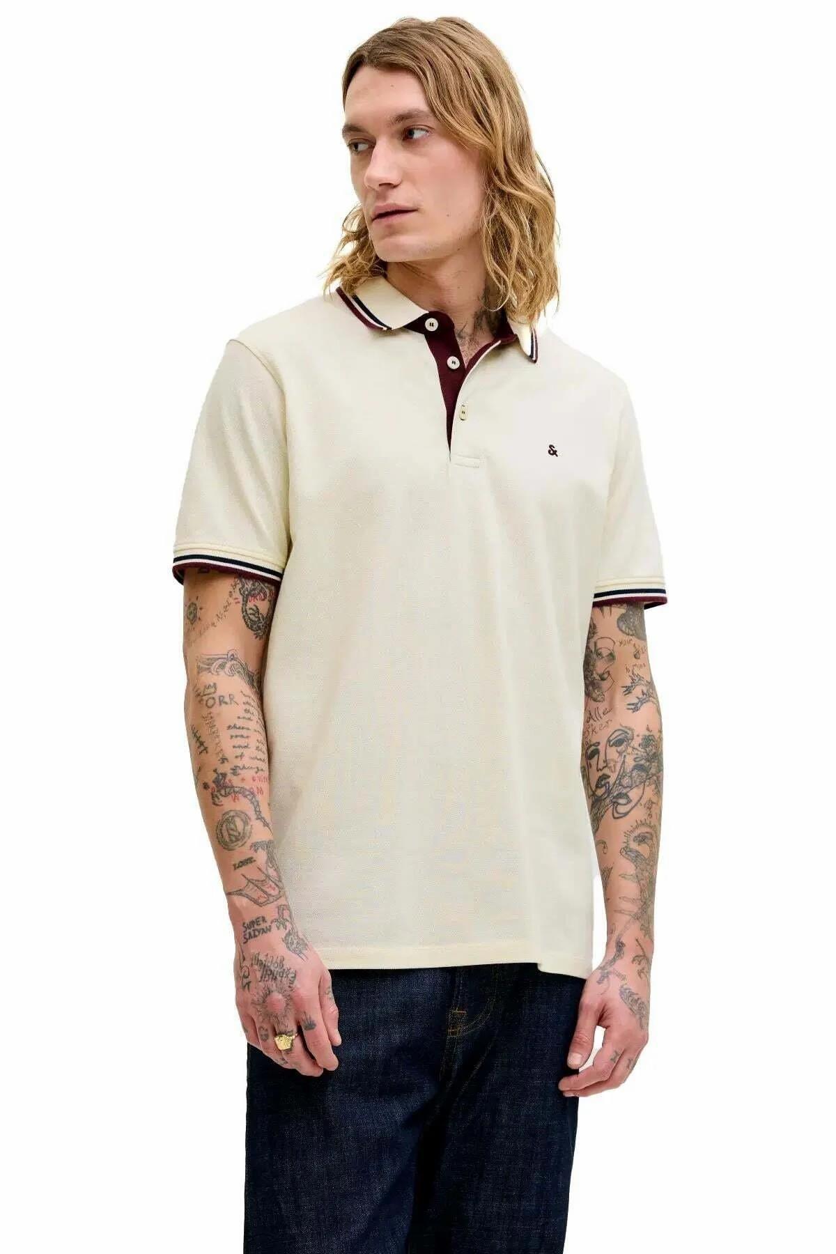 تی شرت مردانه جک جونز مدل Paulos Polo یقه گرد کد ۱۲۱۳۶۶۶۸ جک اند جونز پولوشرت Jack & Jones