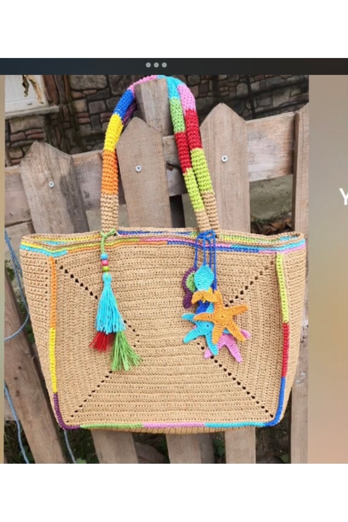 El örgüsü Megahan büyük boy xl aksesuarlı kâğıt ip çanta el orgu yazlık hasır çanta,plaj çanta görsel 2