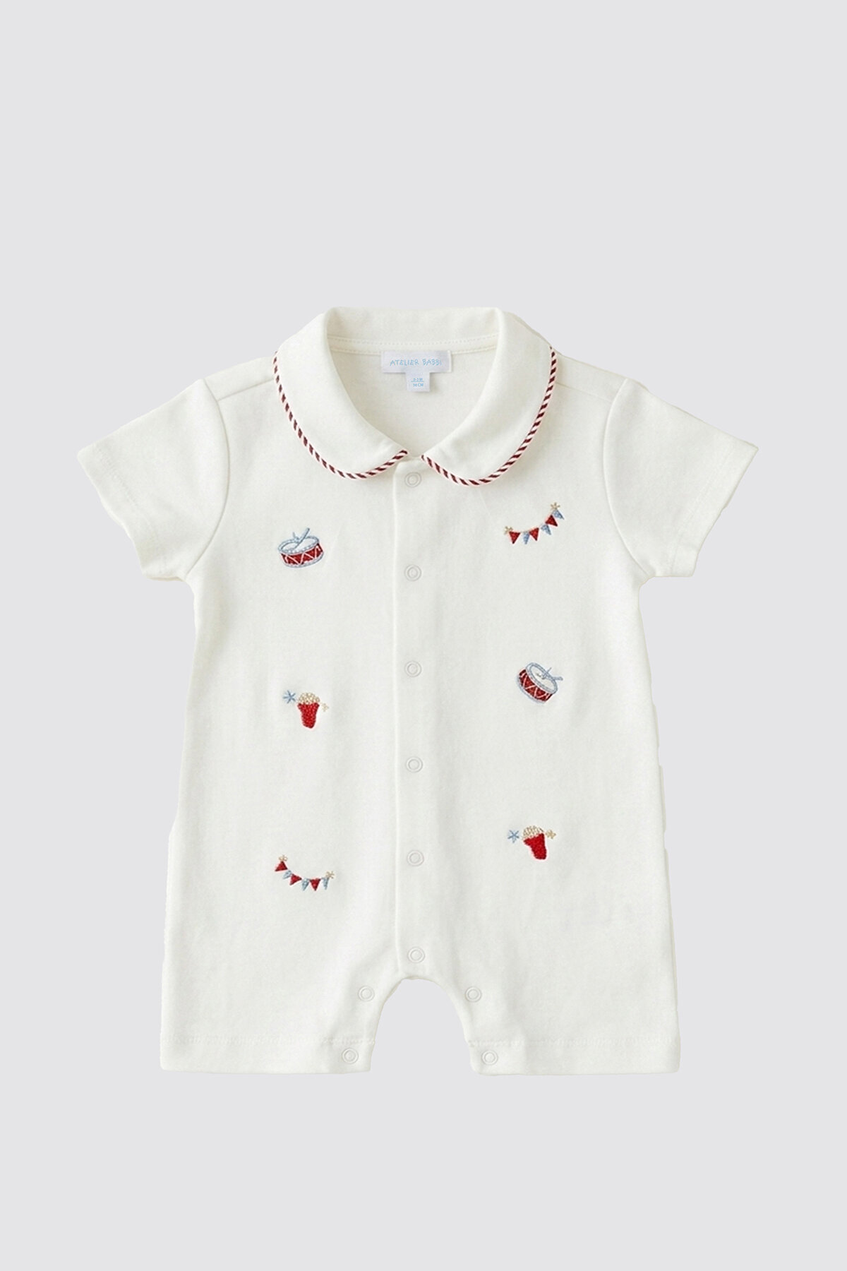 Atelier Babbi 100% Cotton Embroidered Romper - Funco