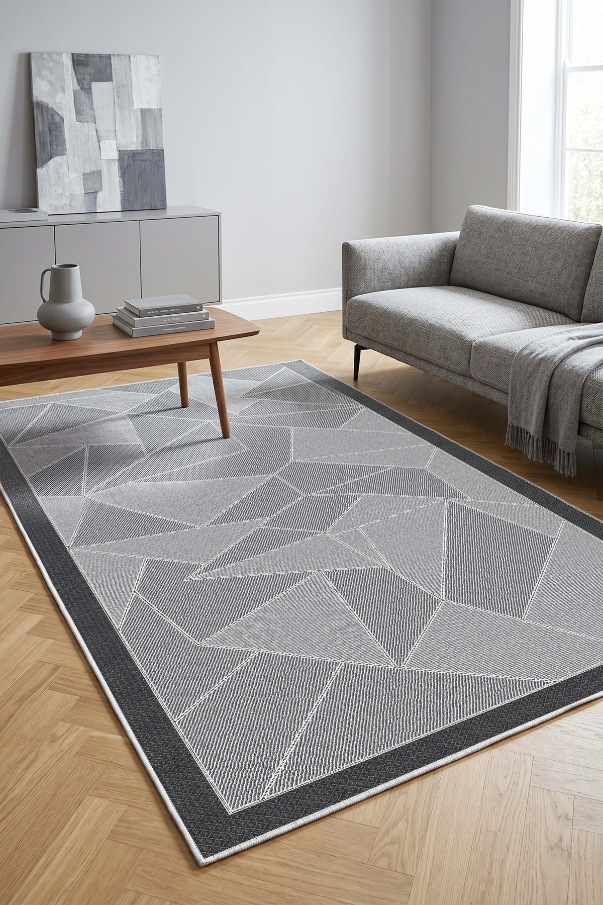 Machine Washable Anti-Slip Base Stain Resistant Colorful Digital Living Room Rug Kitchen Carpet and Runner