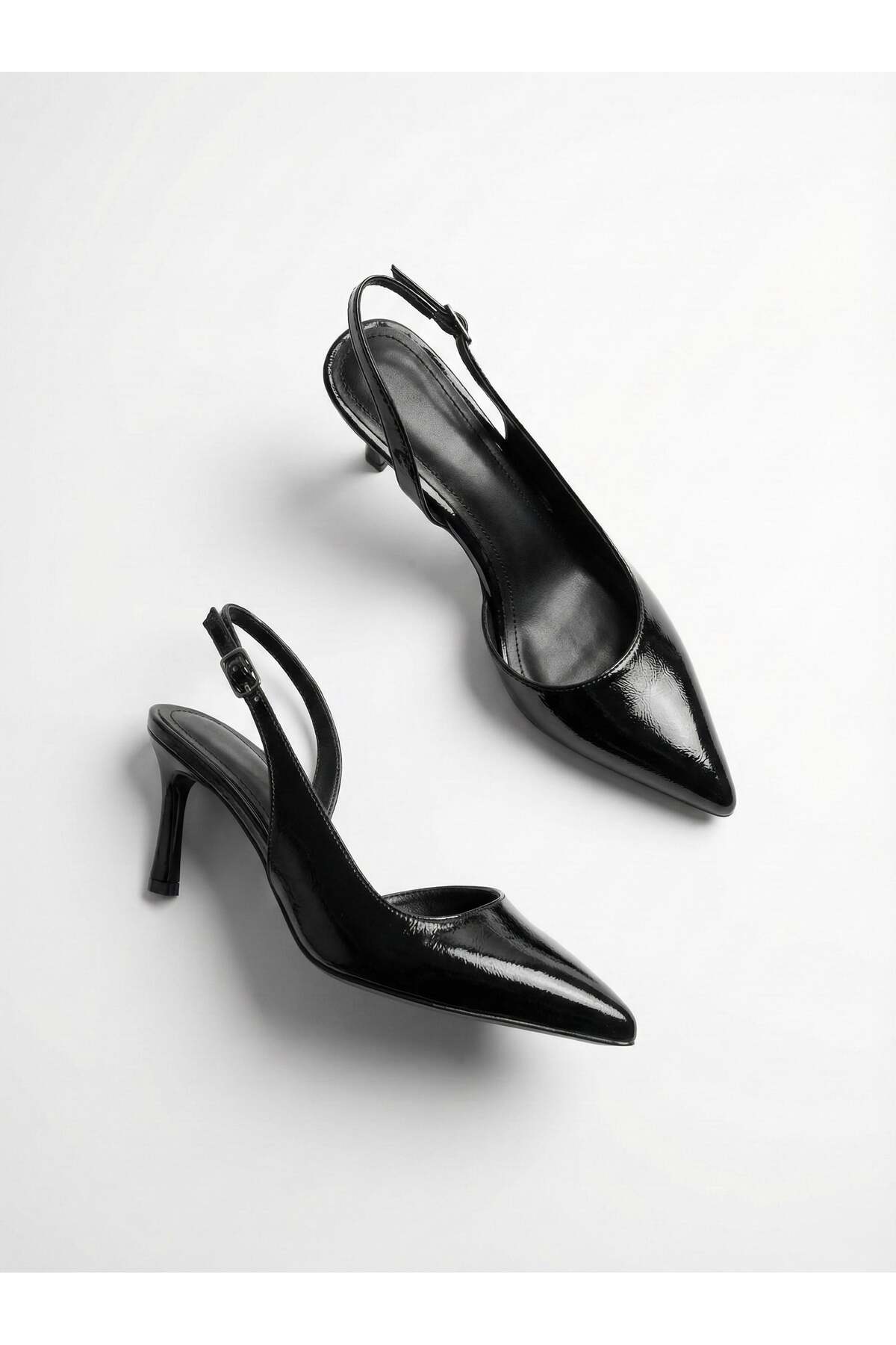 Women's Pointed Toe Black Back Banded Stiletto |Heeled Evening Dress and Office Heeled Shoes