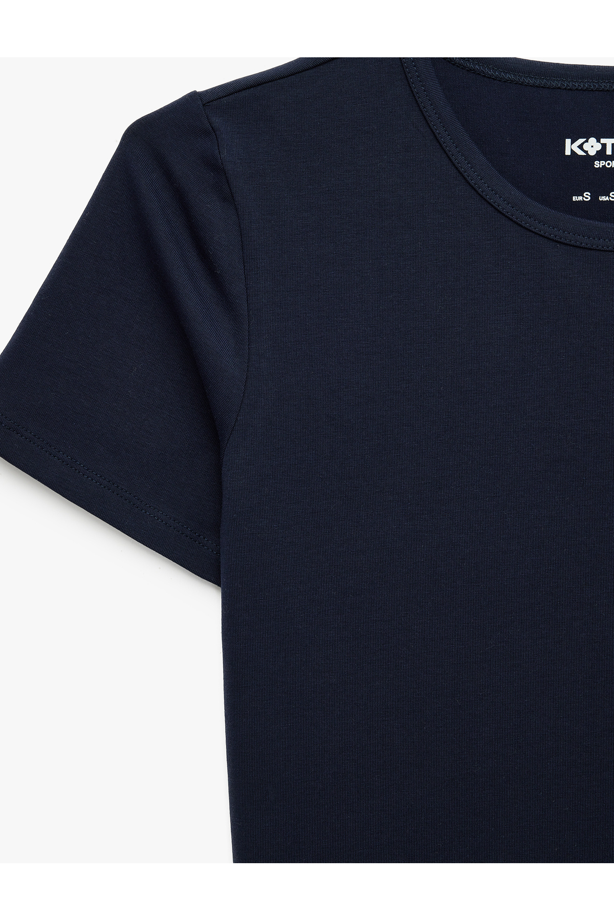 Koton Slim Fit Kısa Kollu Pamuklu Bisiklet Yaka Spor Tişört görsel 7
