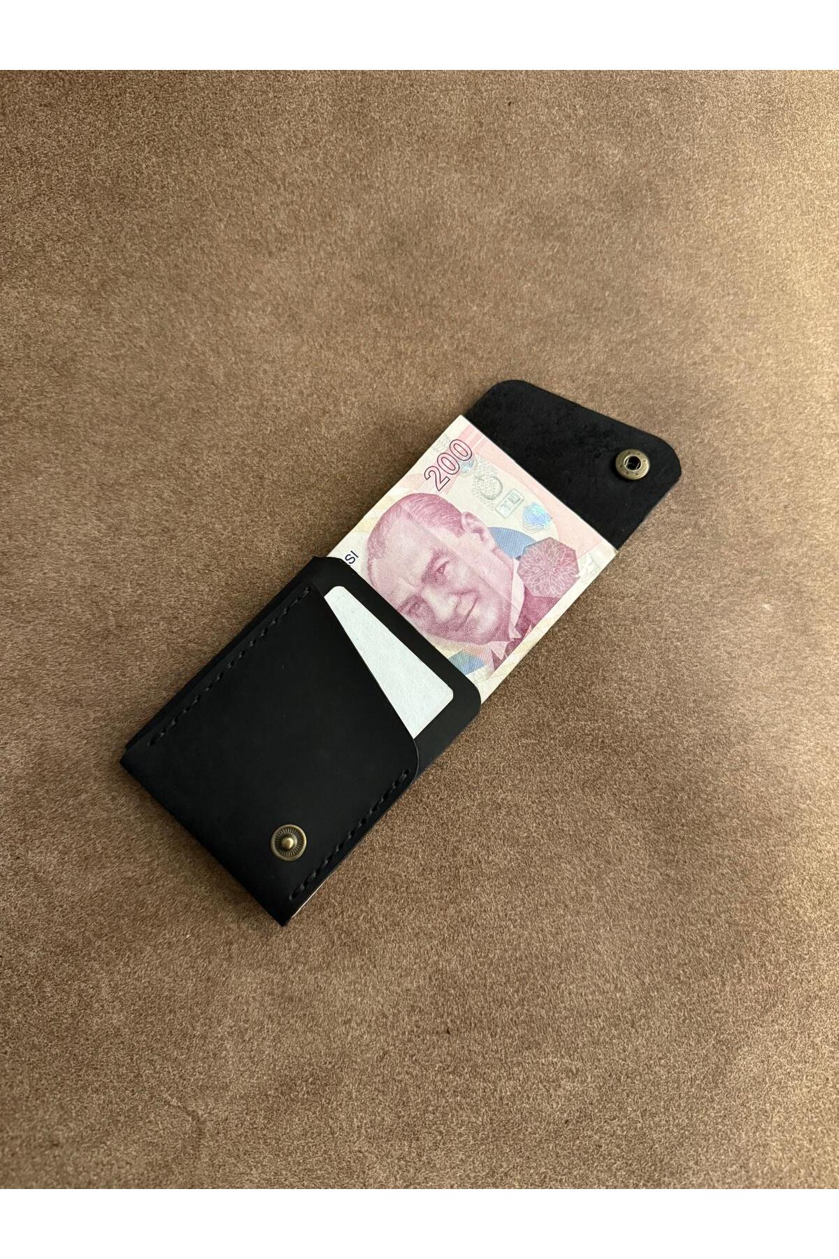 HATKA Leather Craft El Yapımı Hakiki Deri Cüzdan - Slim Fold K2