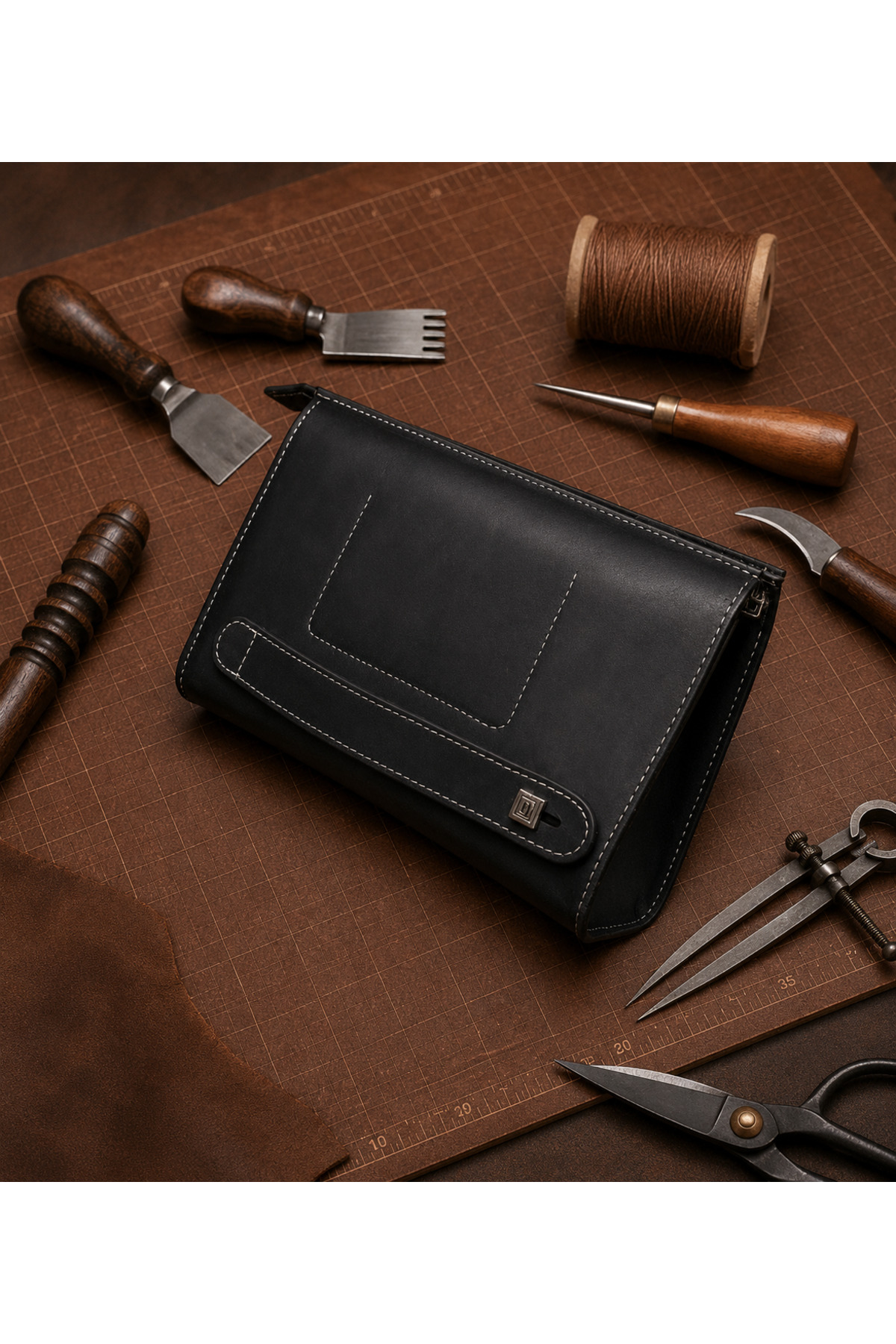 Vintage Leather Hakiki Deri Erkek El Çantası görsel 2